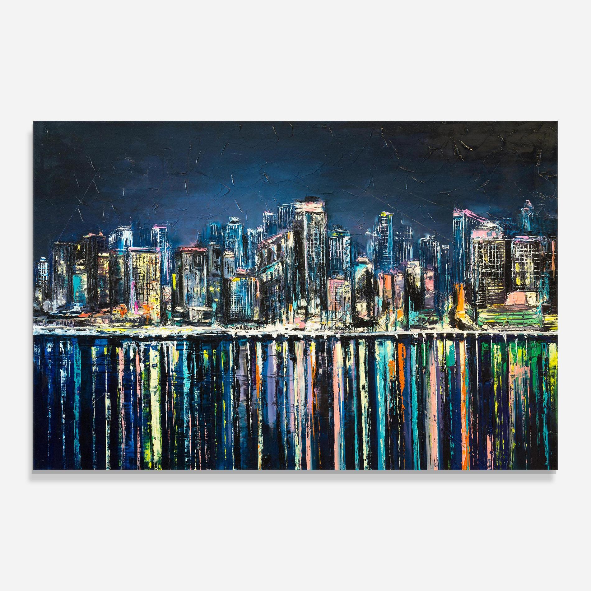 Üvegkép Night Cityscape mockup 0