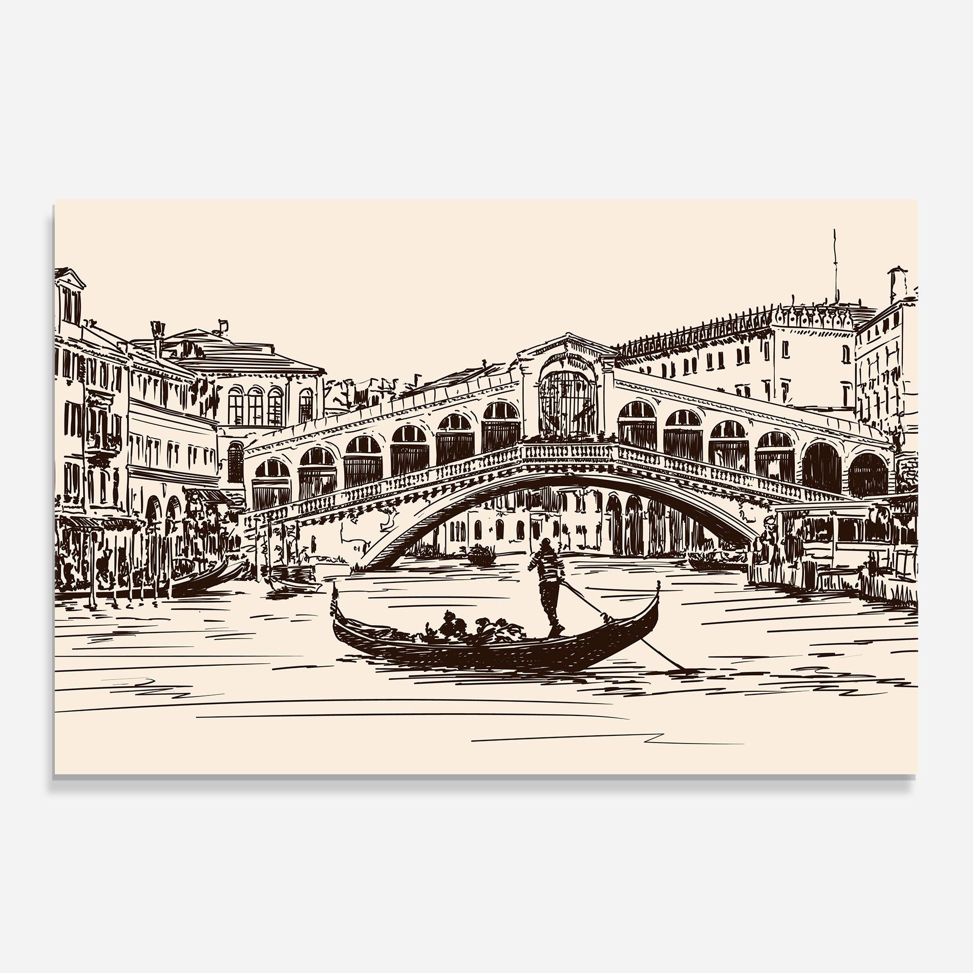 Üvegkép Rialto Bridge mockup 0