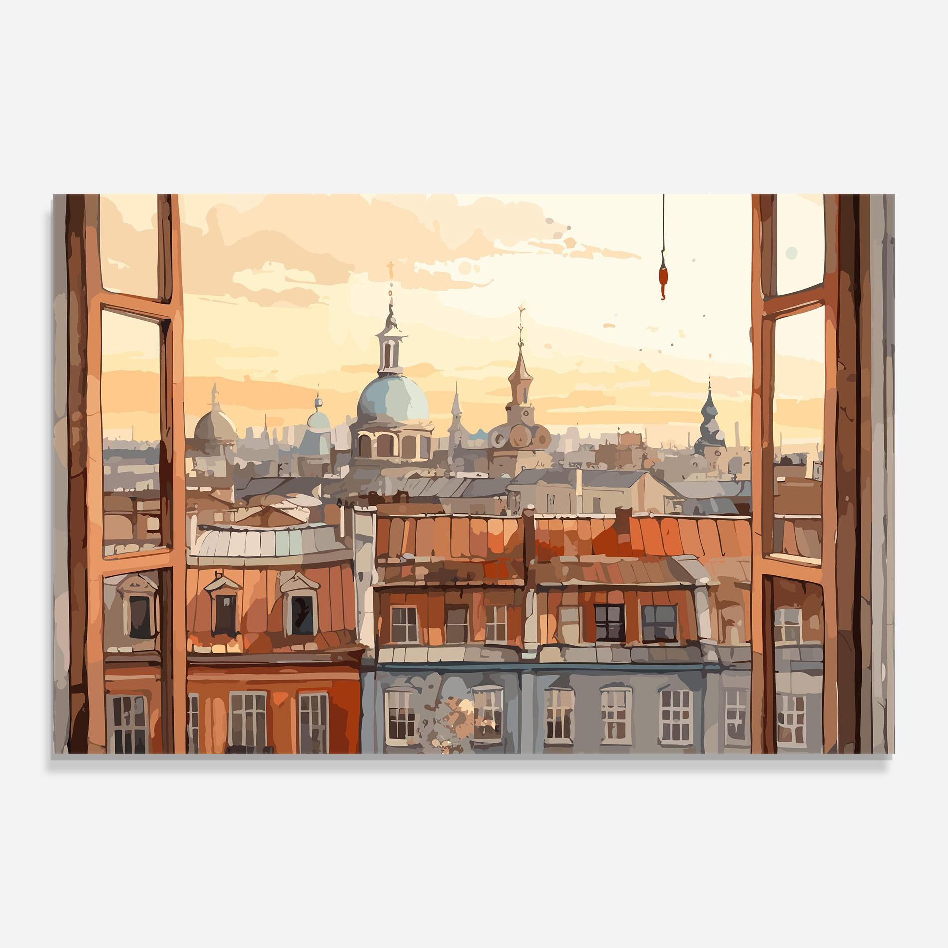 Üvegkép Window City View mockup 0