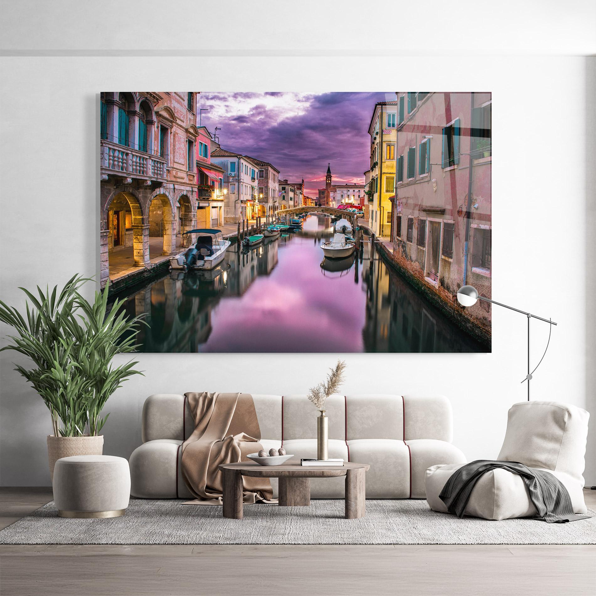 Üvegkép Purple Light Venecia mockup 9