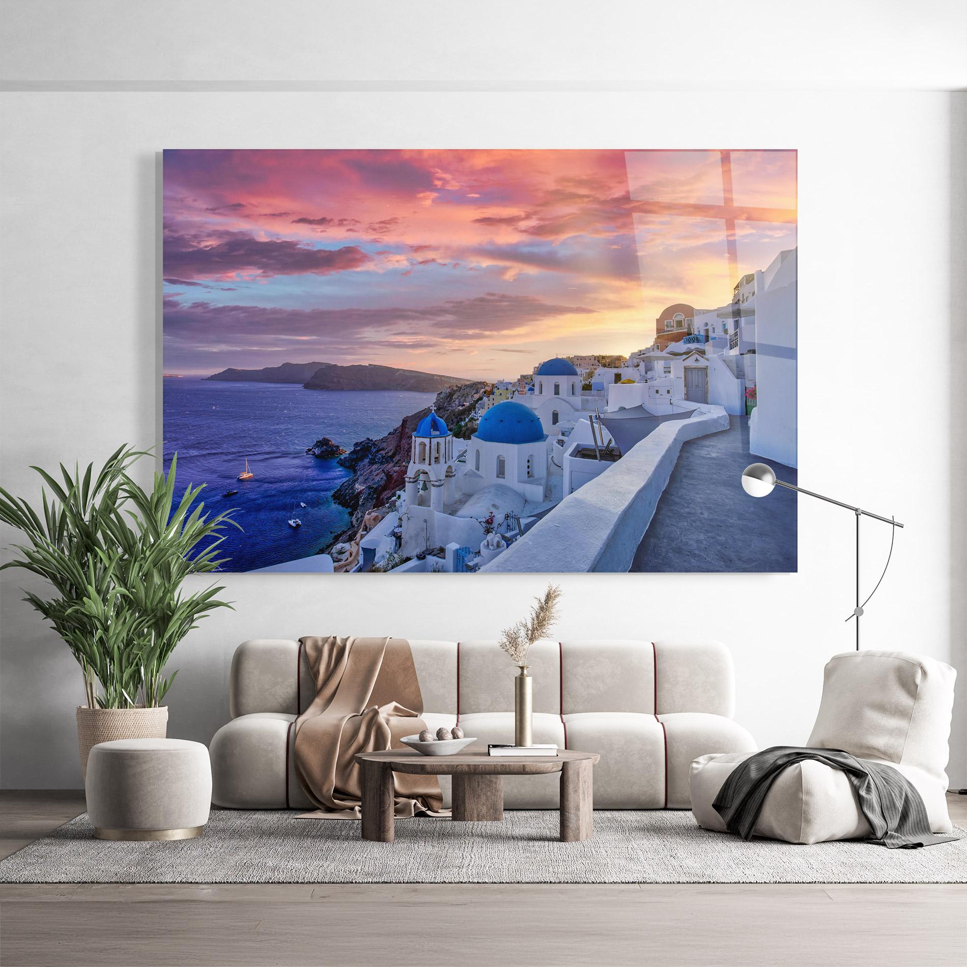 Üvegkép Santorini View mockup 9