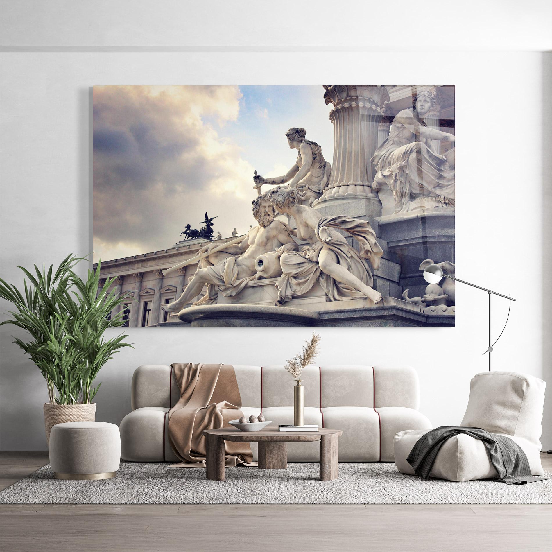 Üvegkép Vienna Statue mockup 9