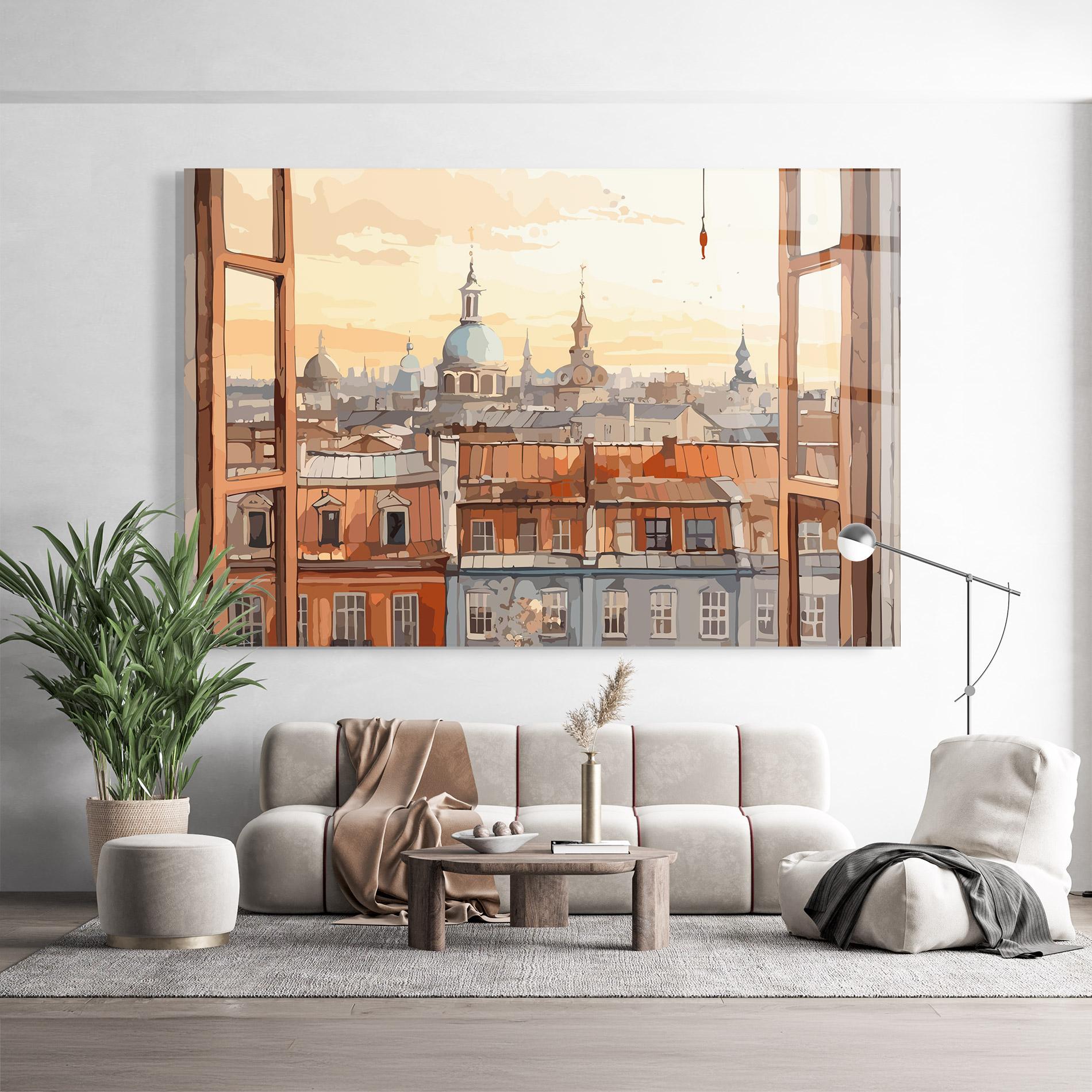 Üvegkép Window City View mockup 9