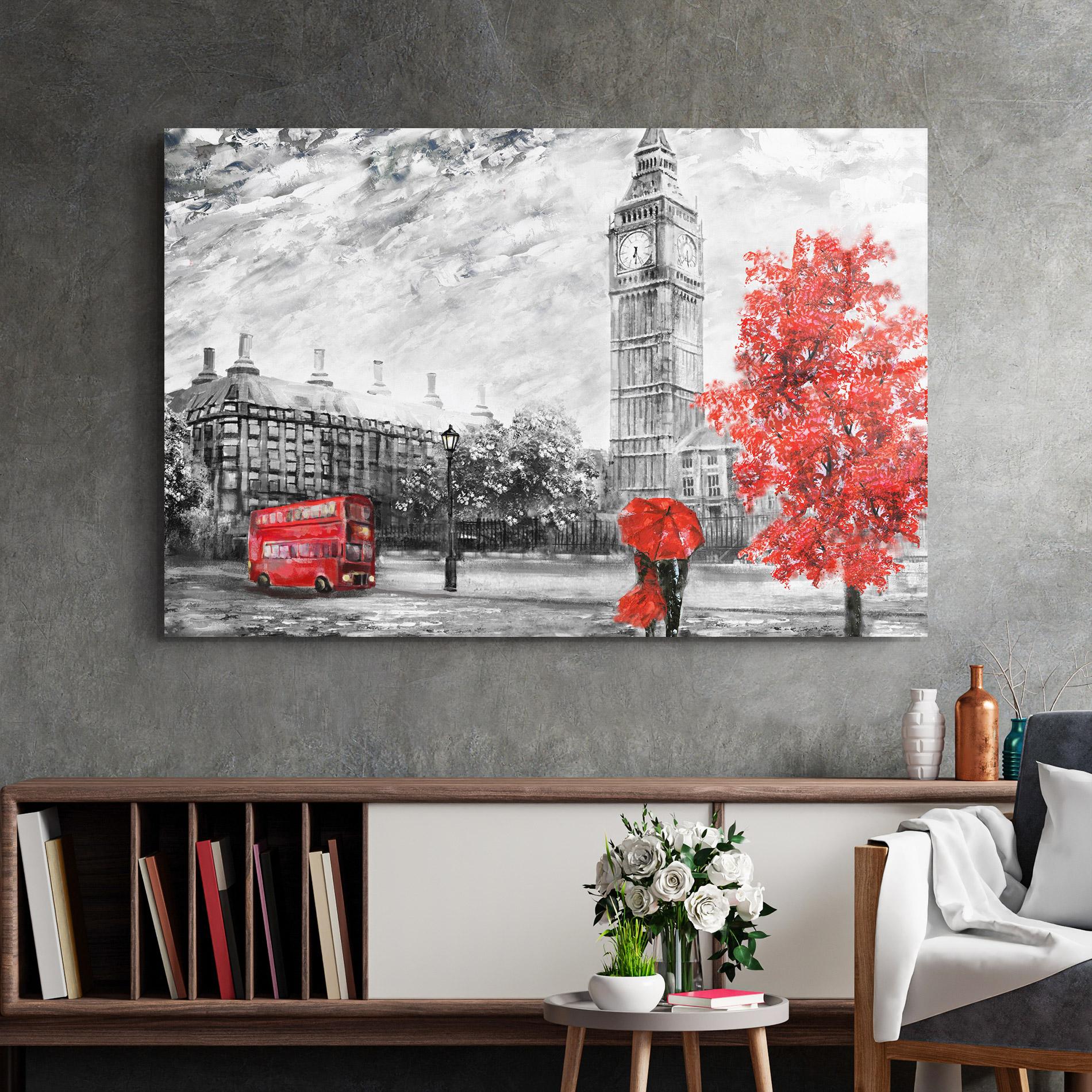 Üvegkép Rainy London mockup 2