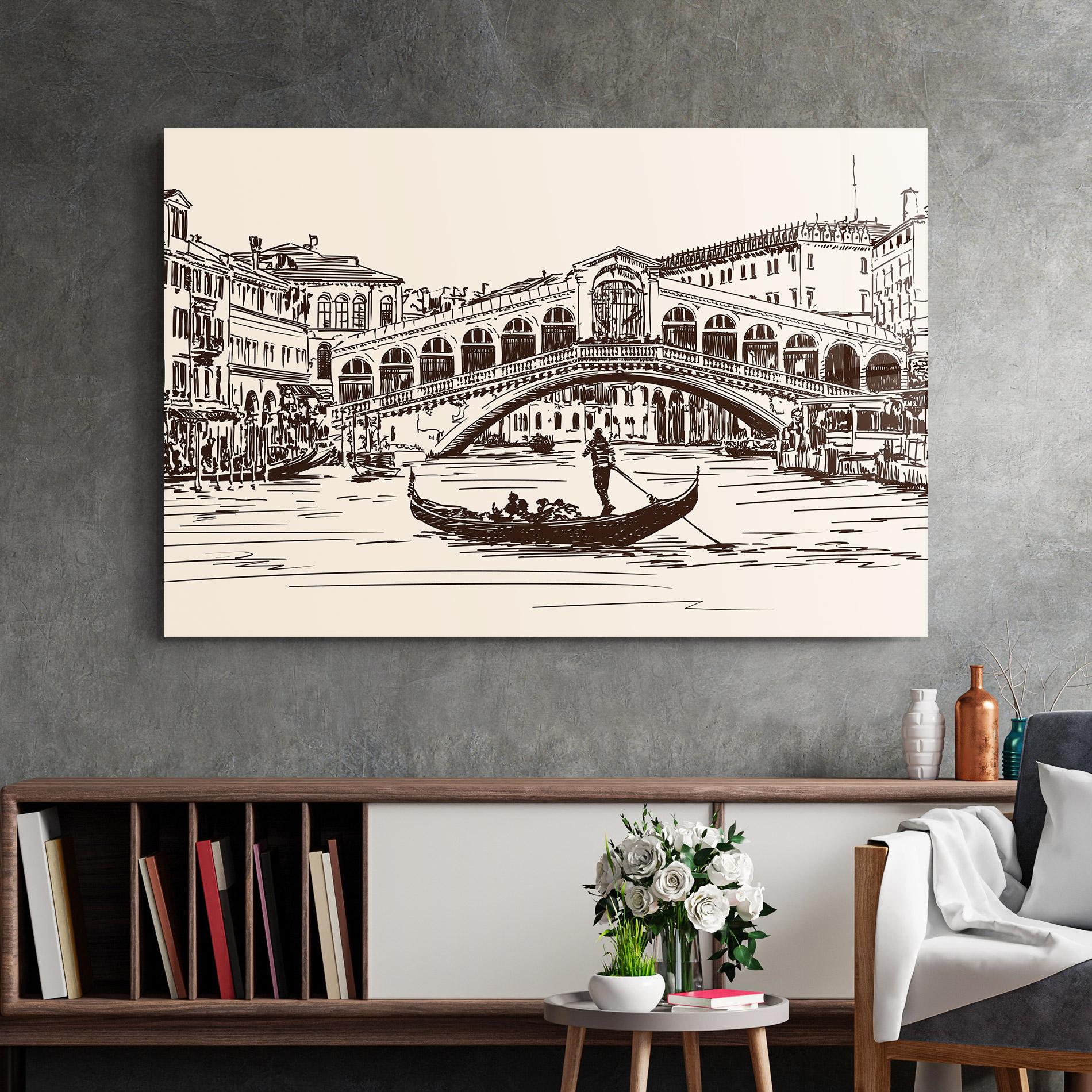 Üvegkép Rialto Bridge mockup 2