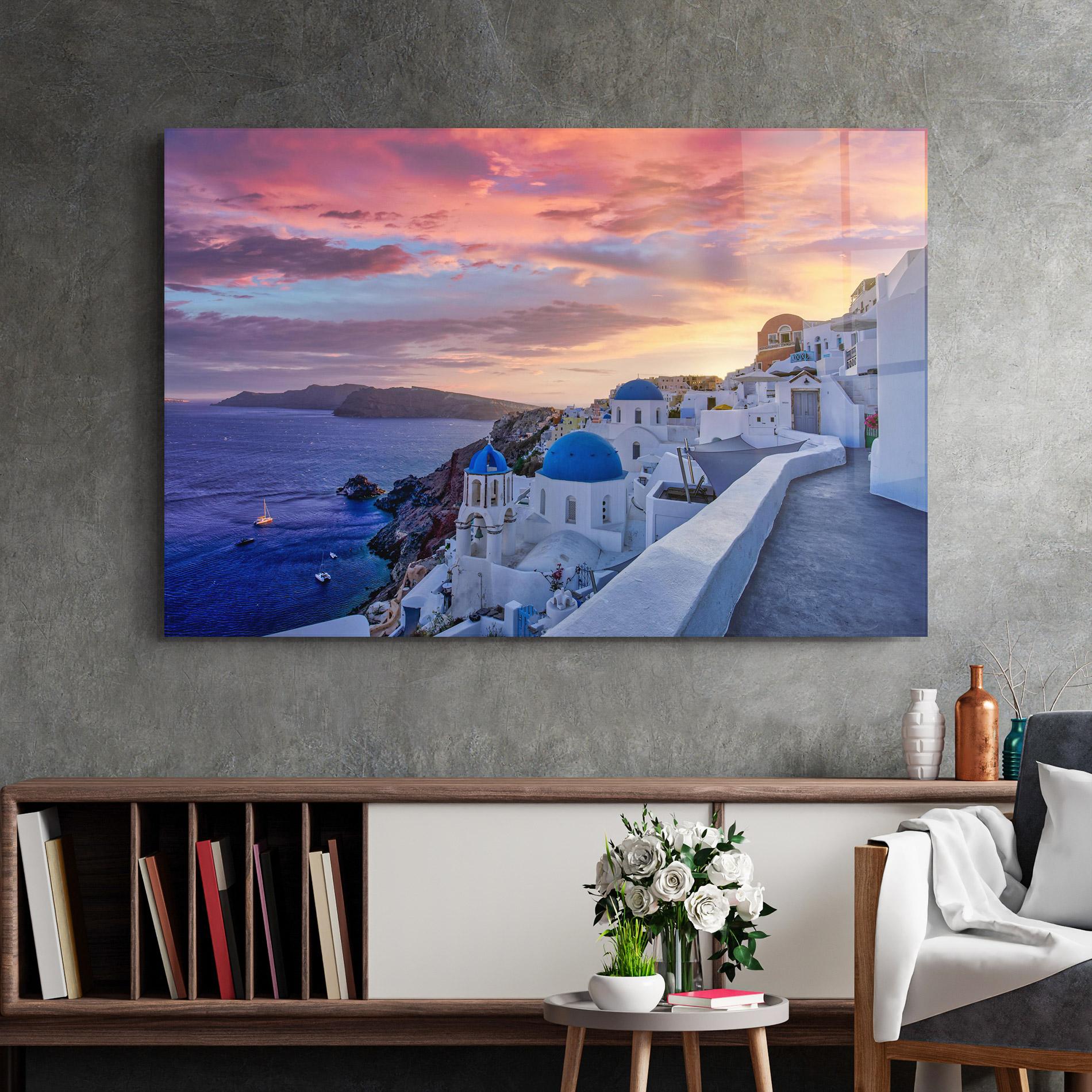 Üvegkép Santorini View mockup 2