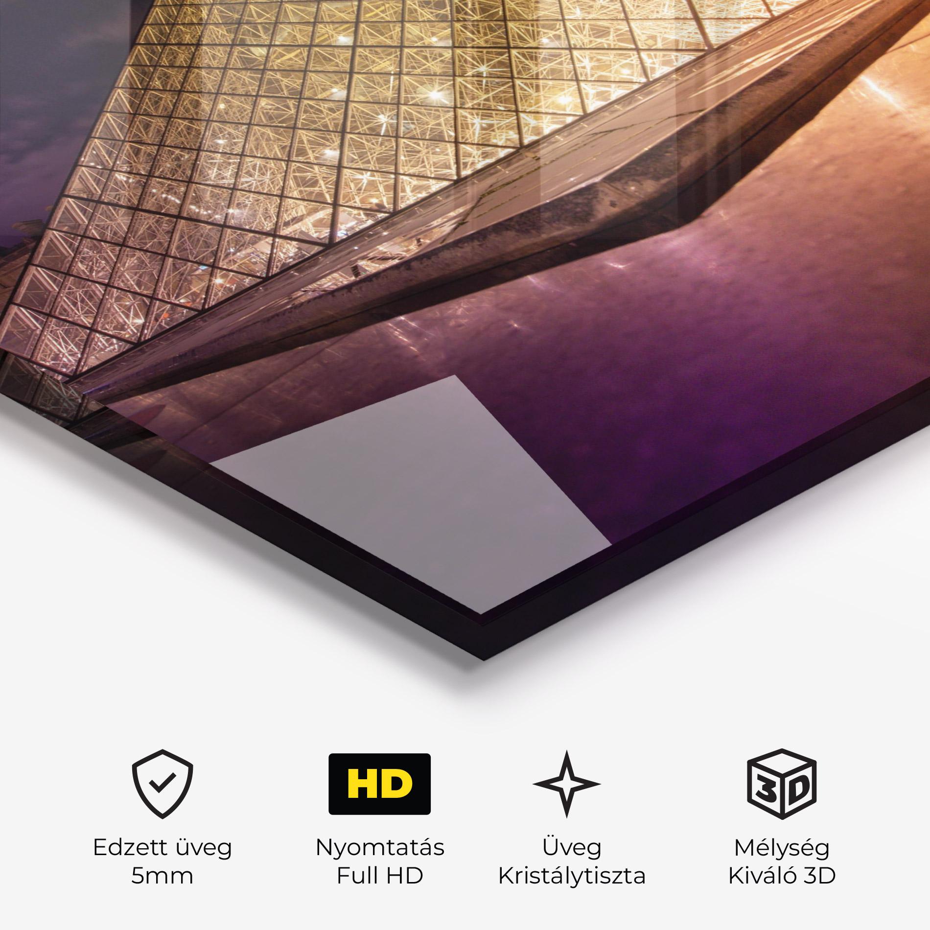 Üvegkép Louvre Museum Light mockup 3