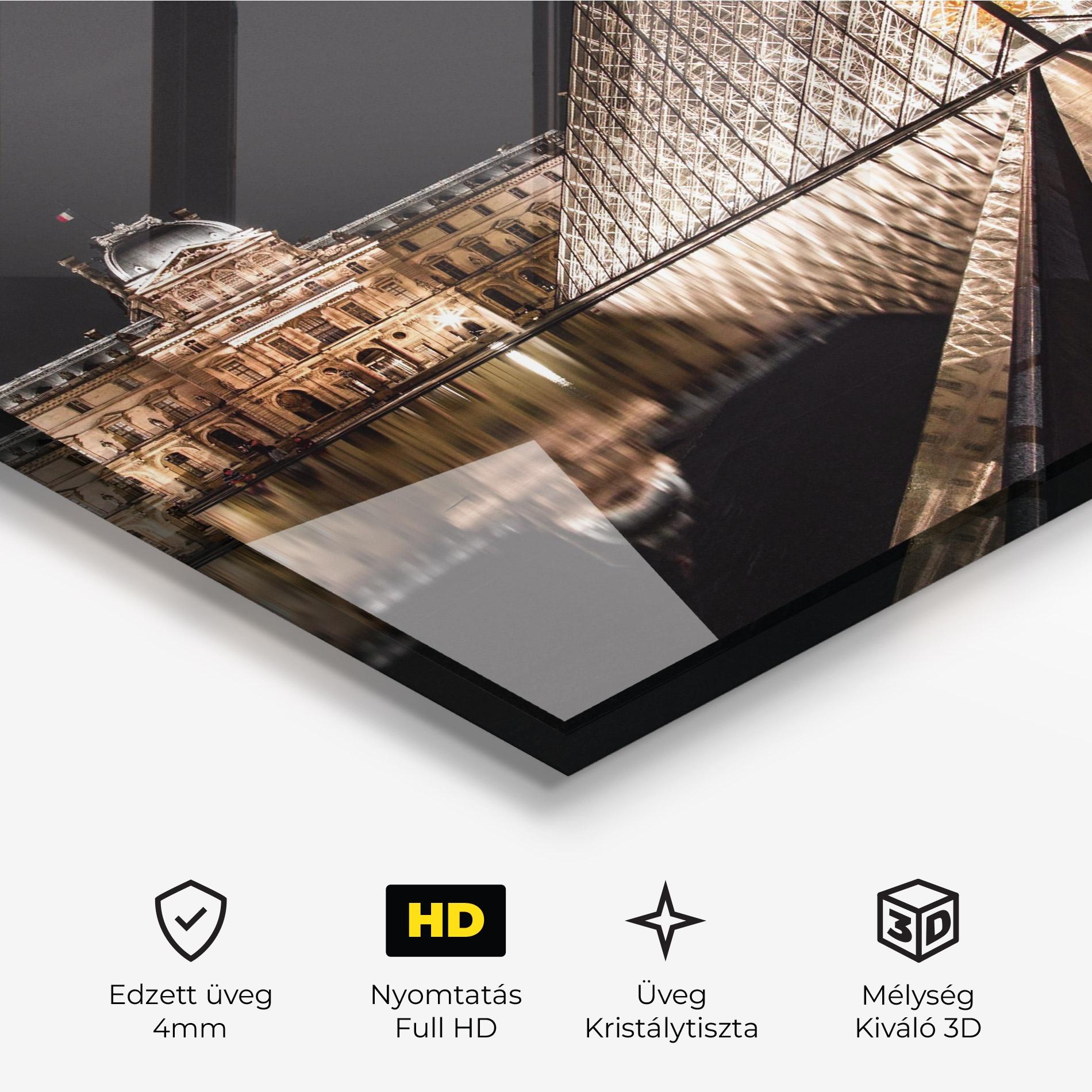 Üvegkép Louvre Night mockup 3