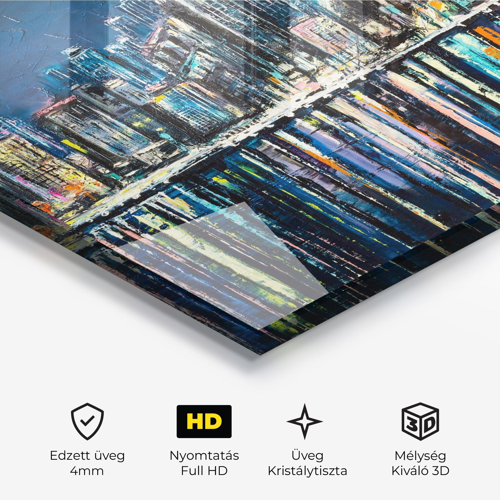 Üvegkép Night Cityscape mockup 3