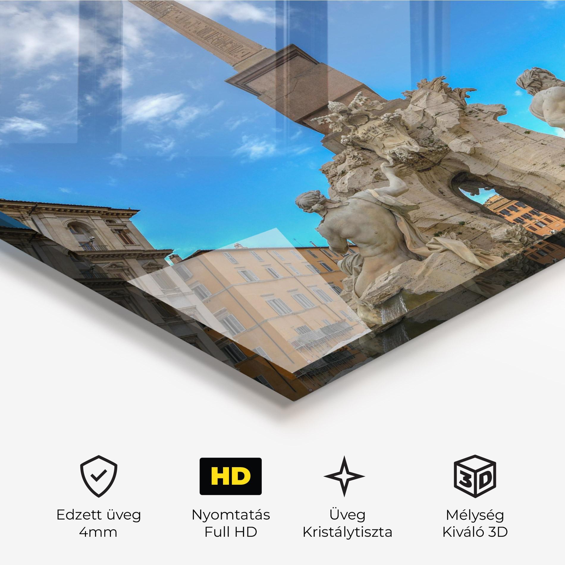 Üvegkép Piazza Navona Italy mockup 3
