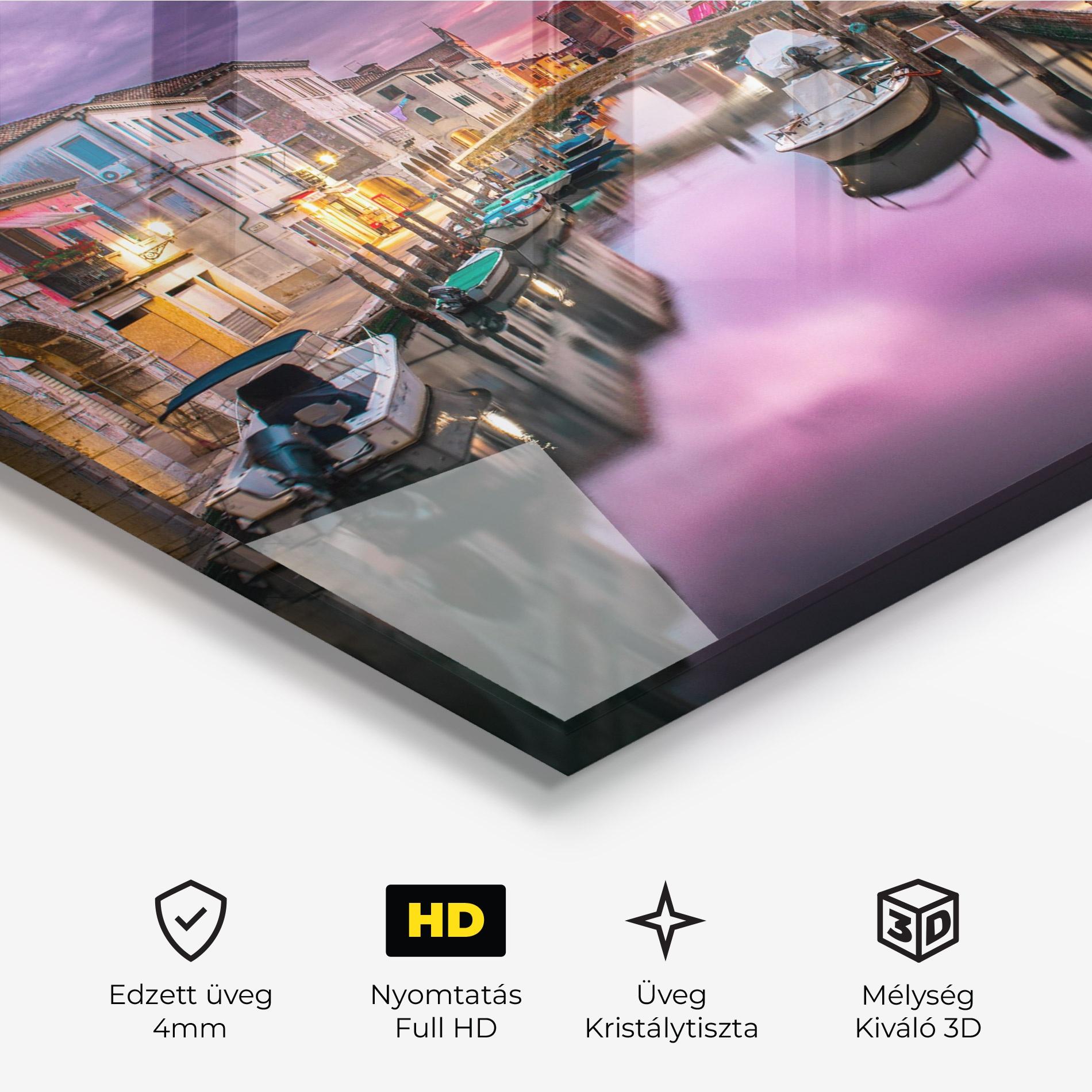 Üvegkép Purple Light Venecia mockup 3