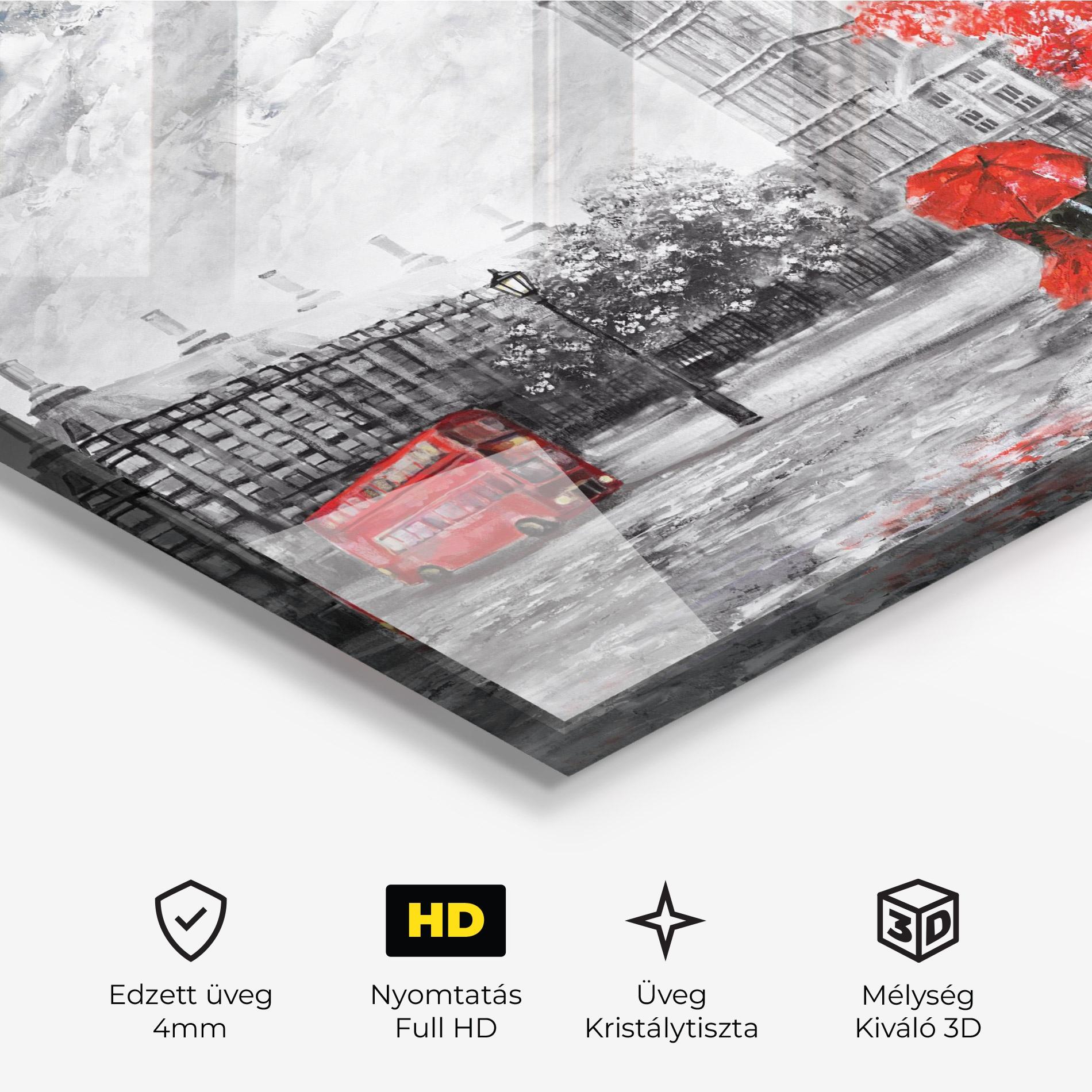 Üvegkép Rainy London mockup 3