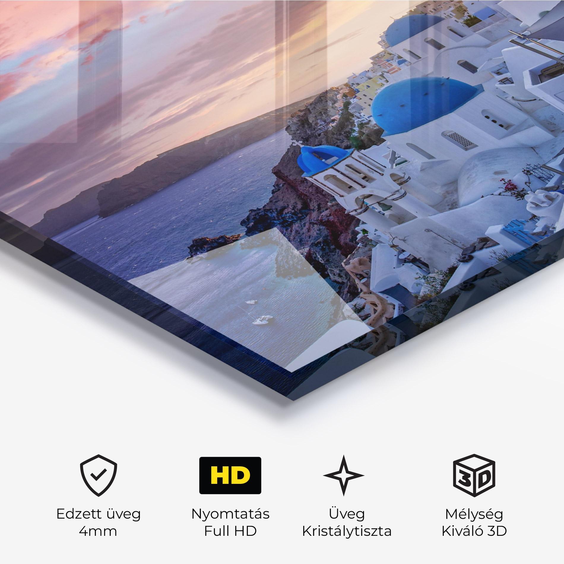 Üvegkép Santorini View mockup 3