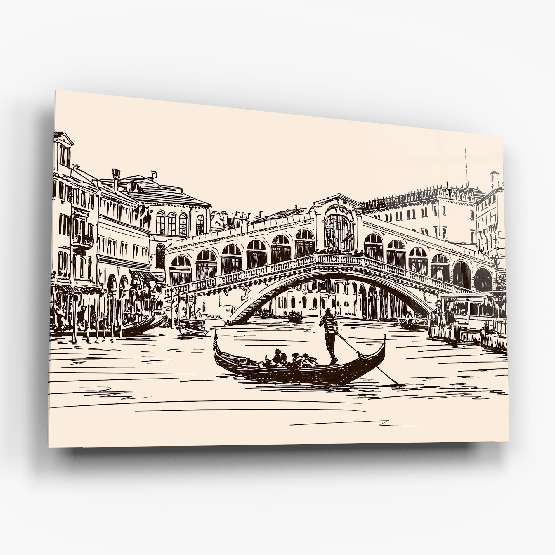 Üvegkép Rialto Bridge mockup 6