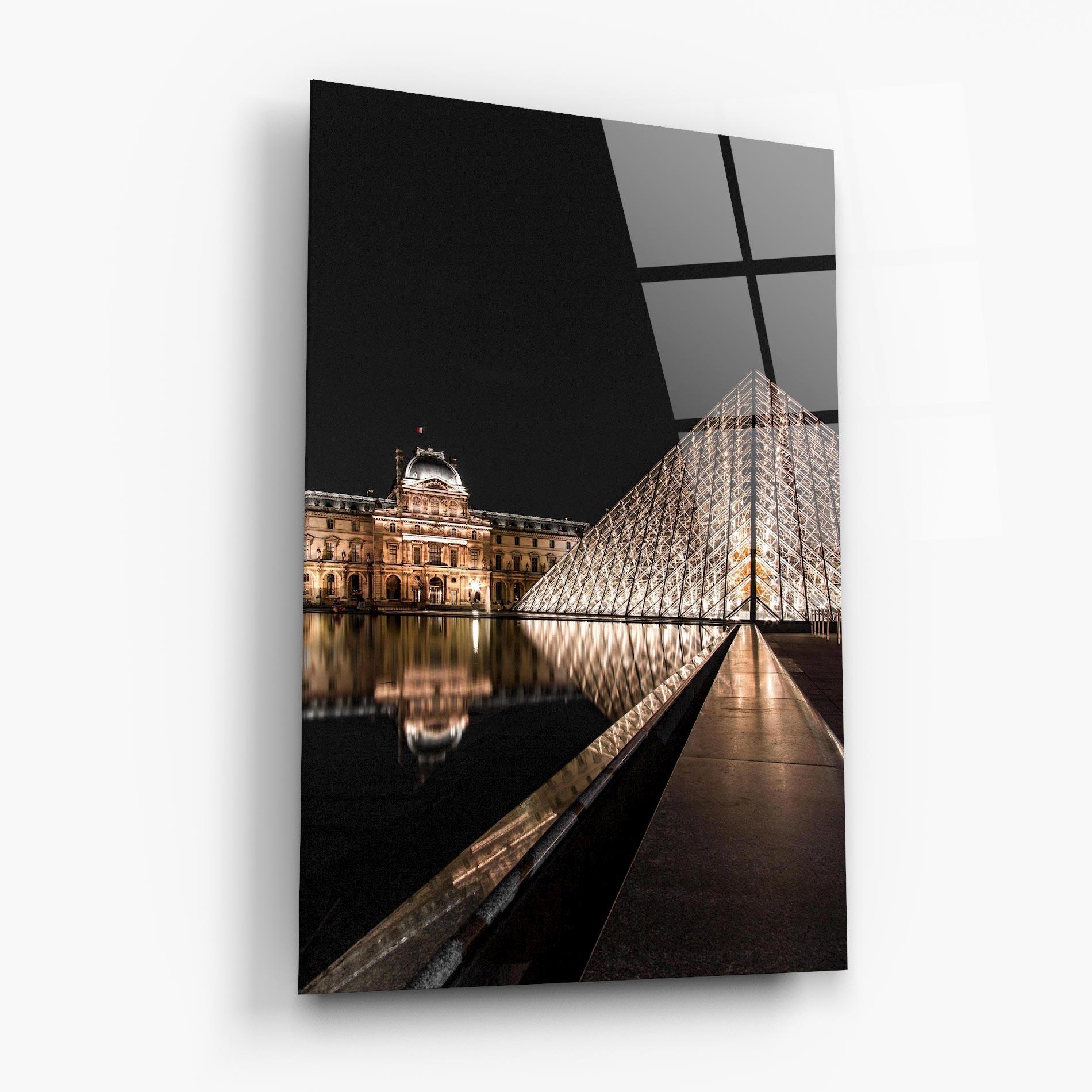Üvegkép Louvre Night mockup 6