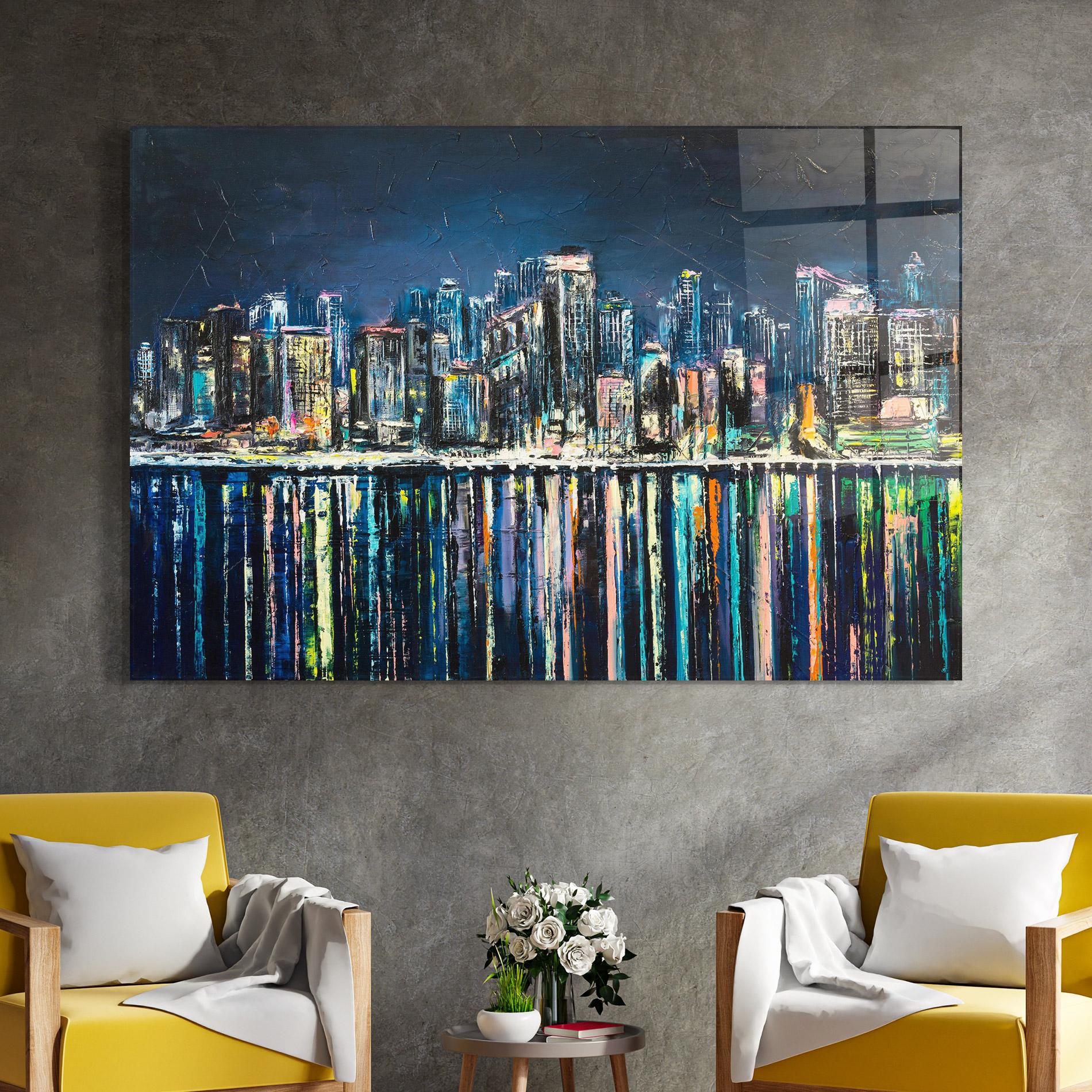 Üvegkép Night Cityscape mockup 4