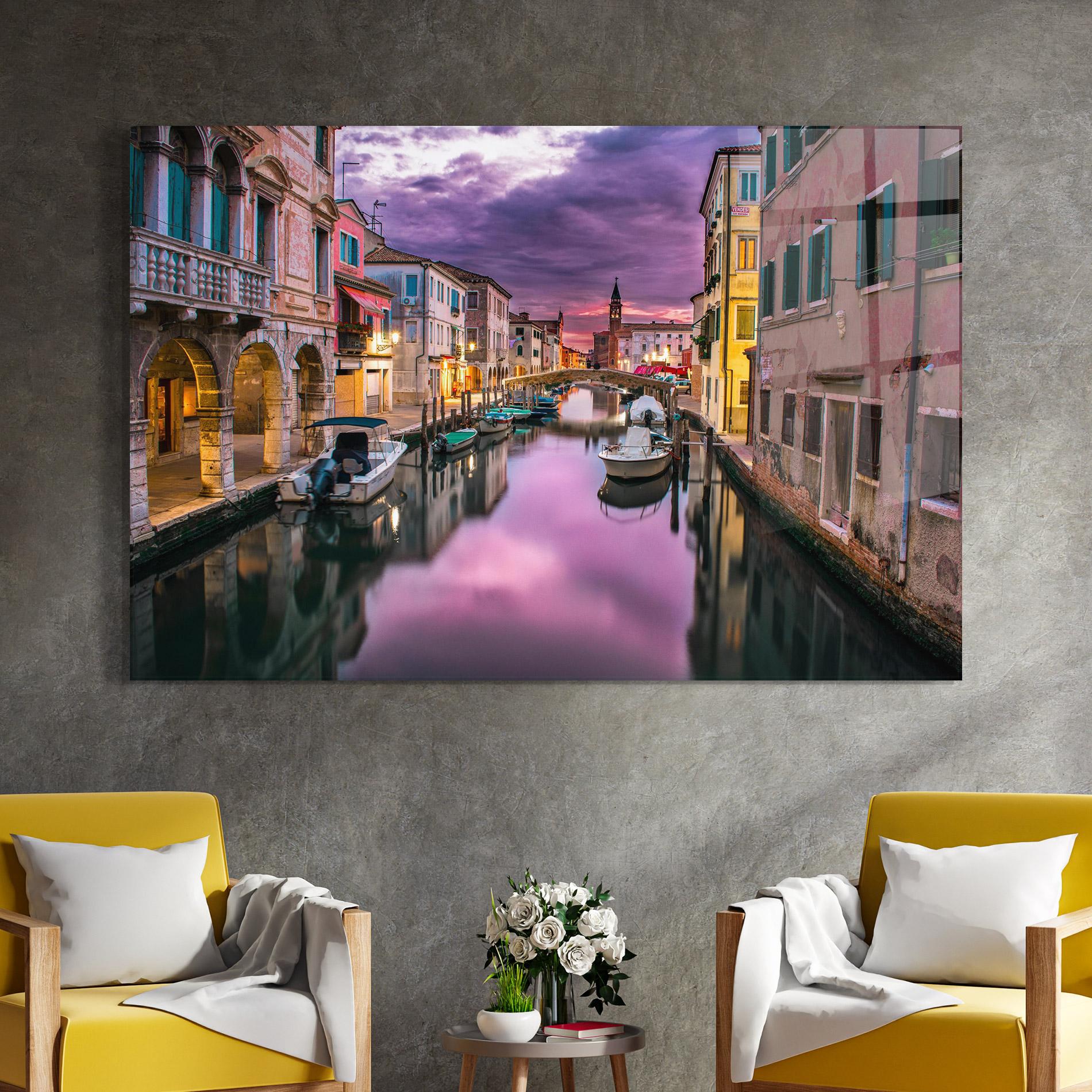 Üvegkép Purple Light Venecia mockup 4