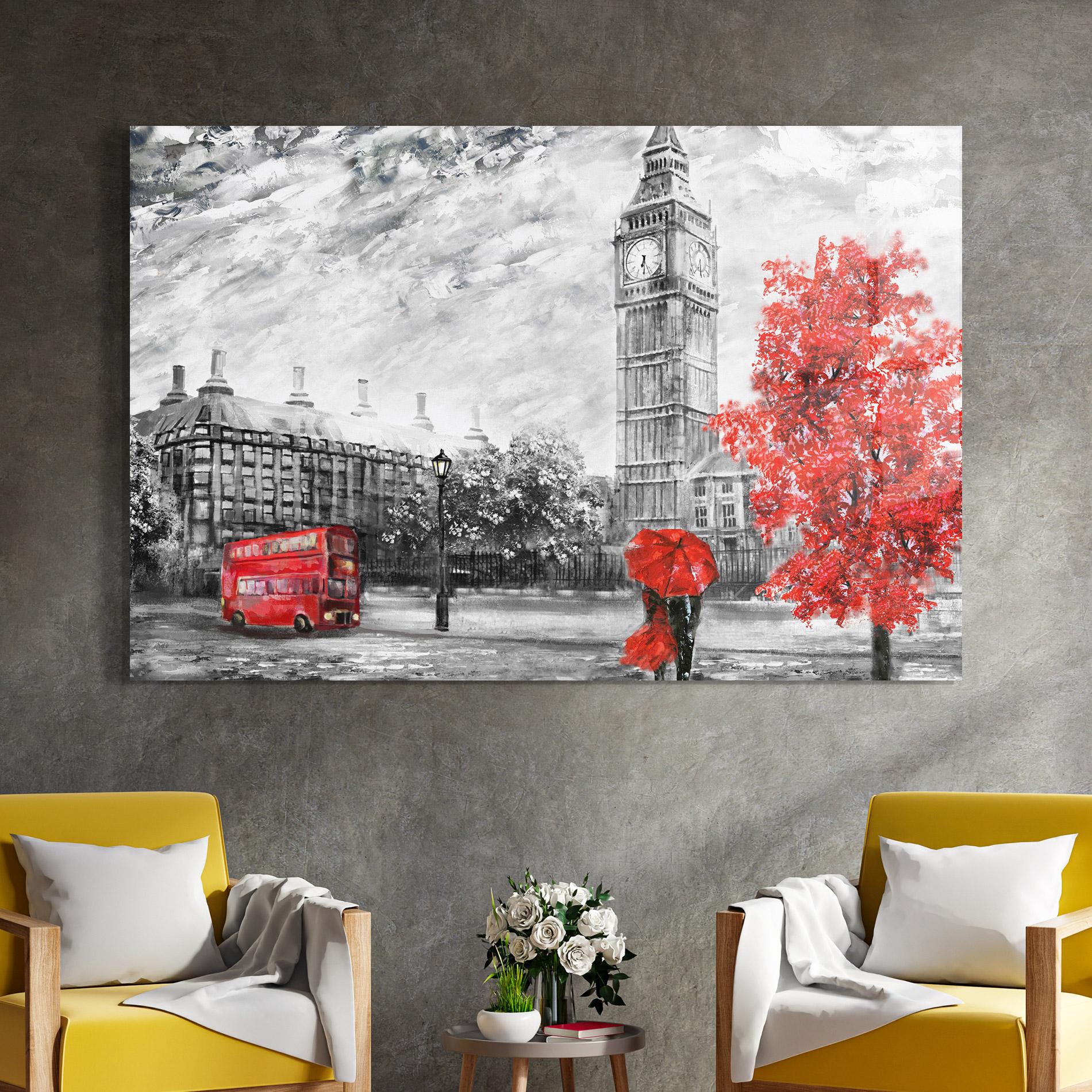 Üvegkép Rainy London mockup 4
