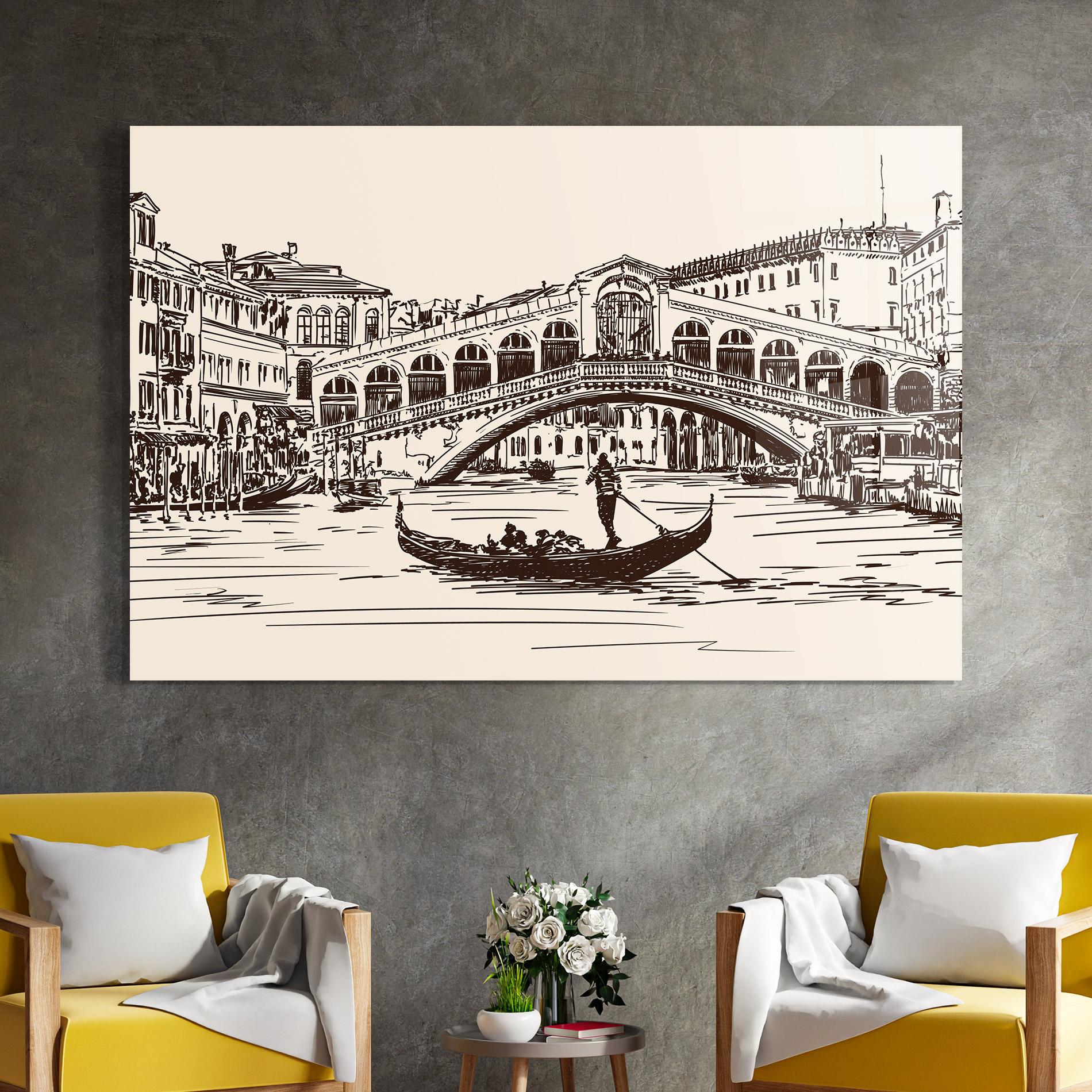 Üvegkép Rialto Bridge mockup 4