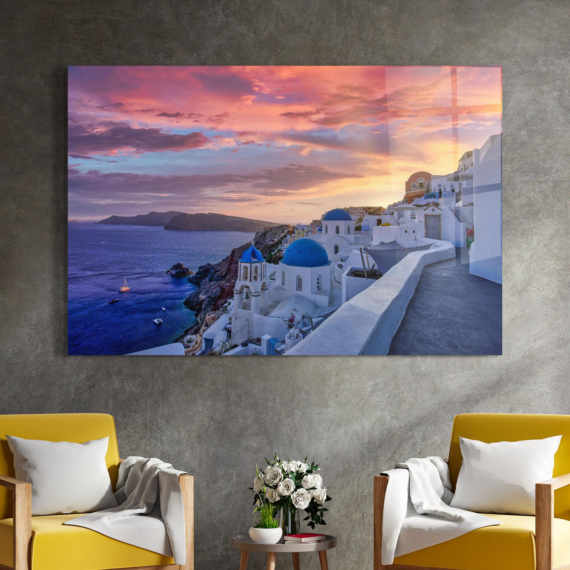 Üvegkép Santorini View mockup 4