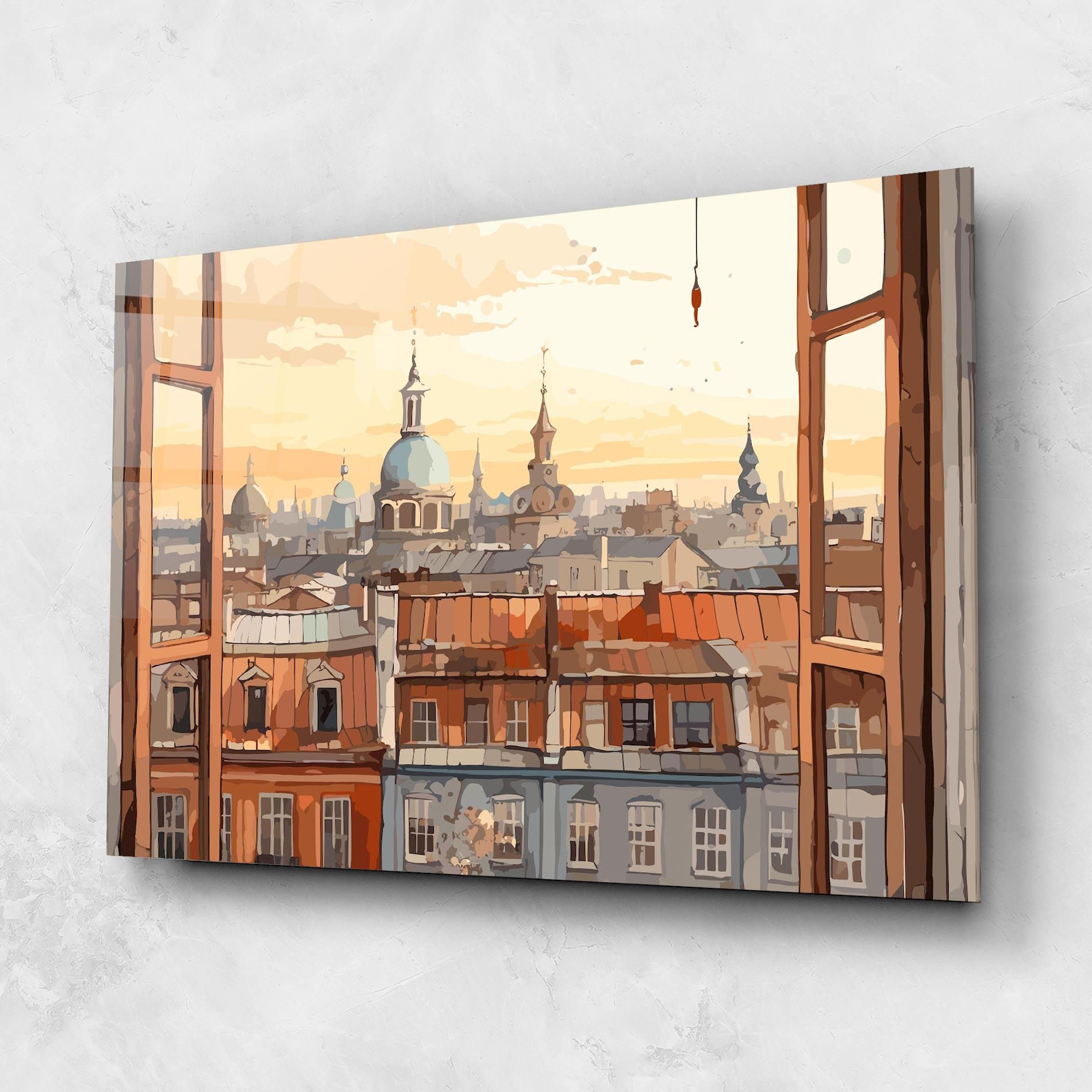 Üvegkép Window City View mockup 1