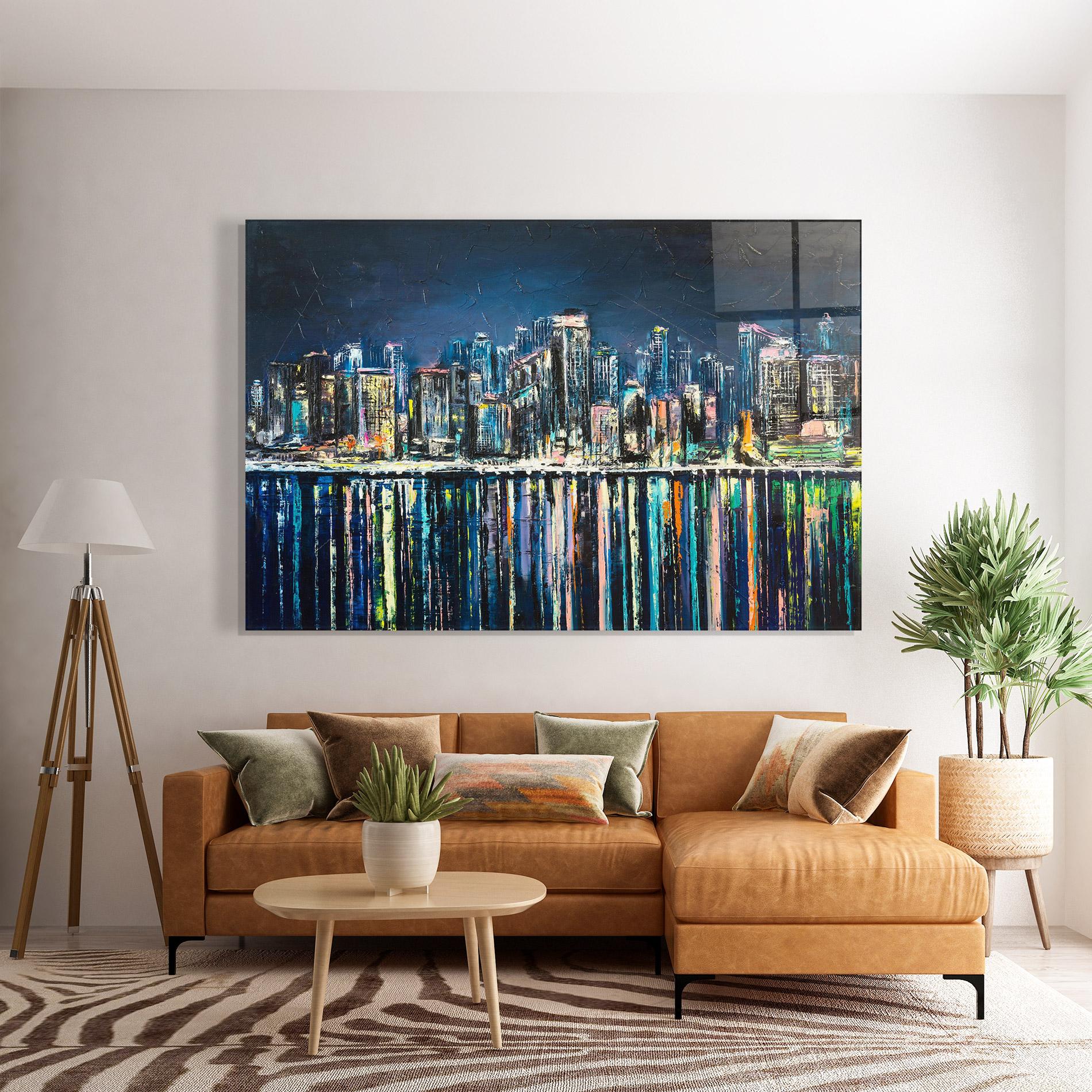 Üvegkép Night Cityscape mockup 7