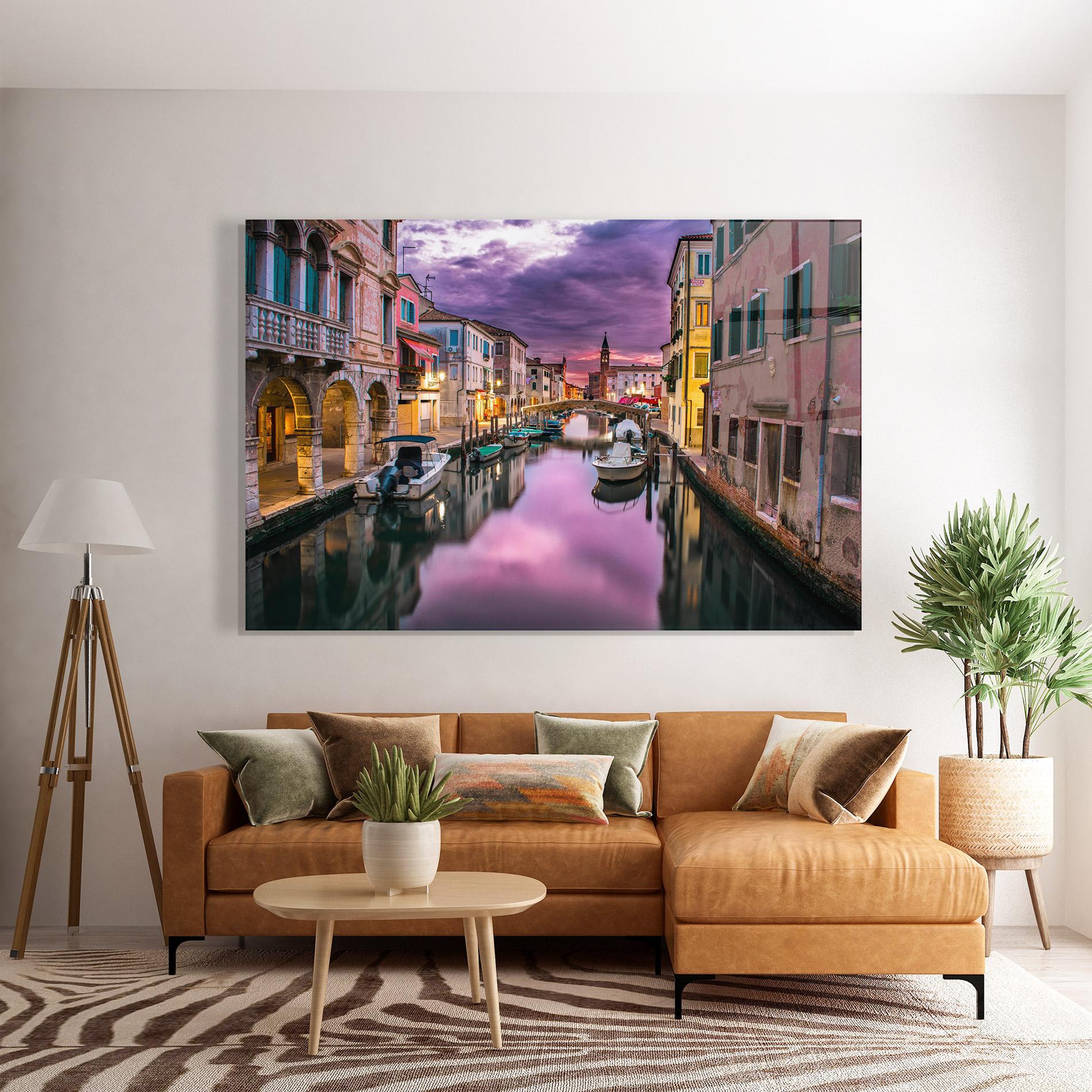 Üvegkép Purple Light Venecia mockup 7