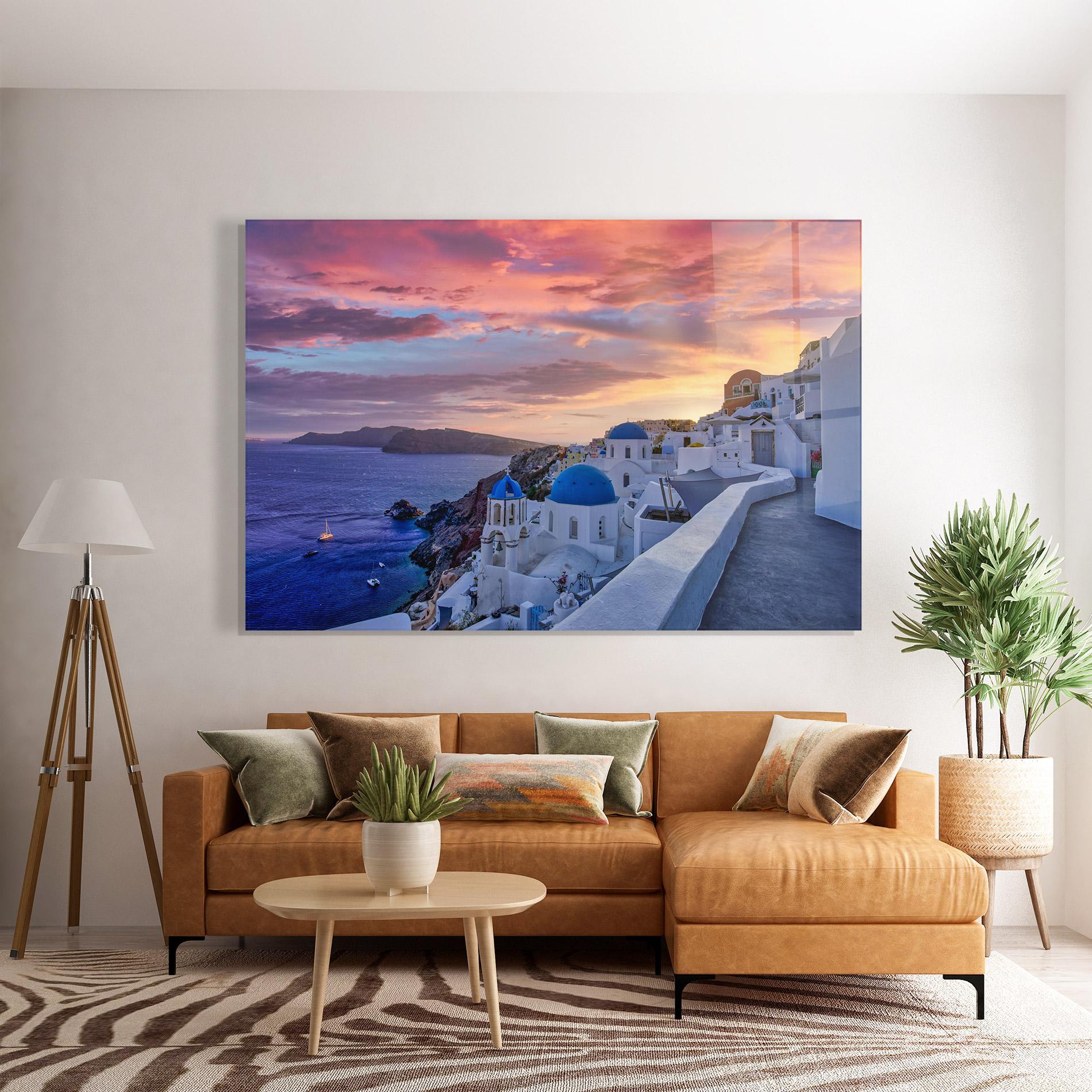 Üvegkép Santorini View mockup 7