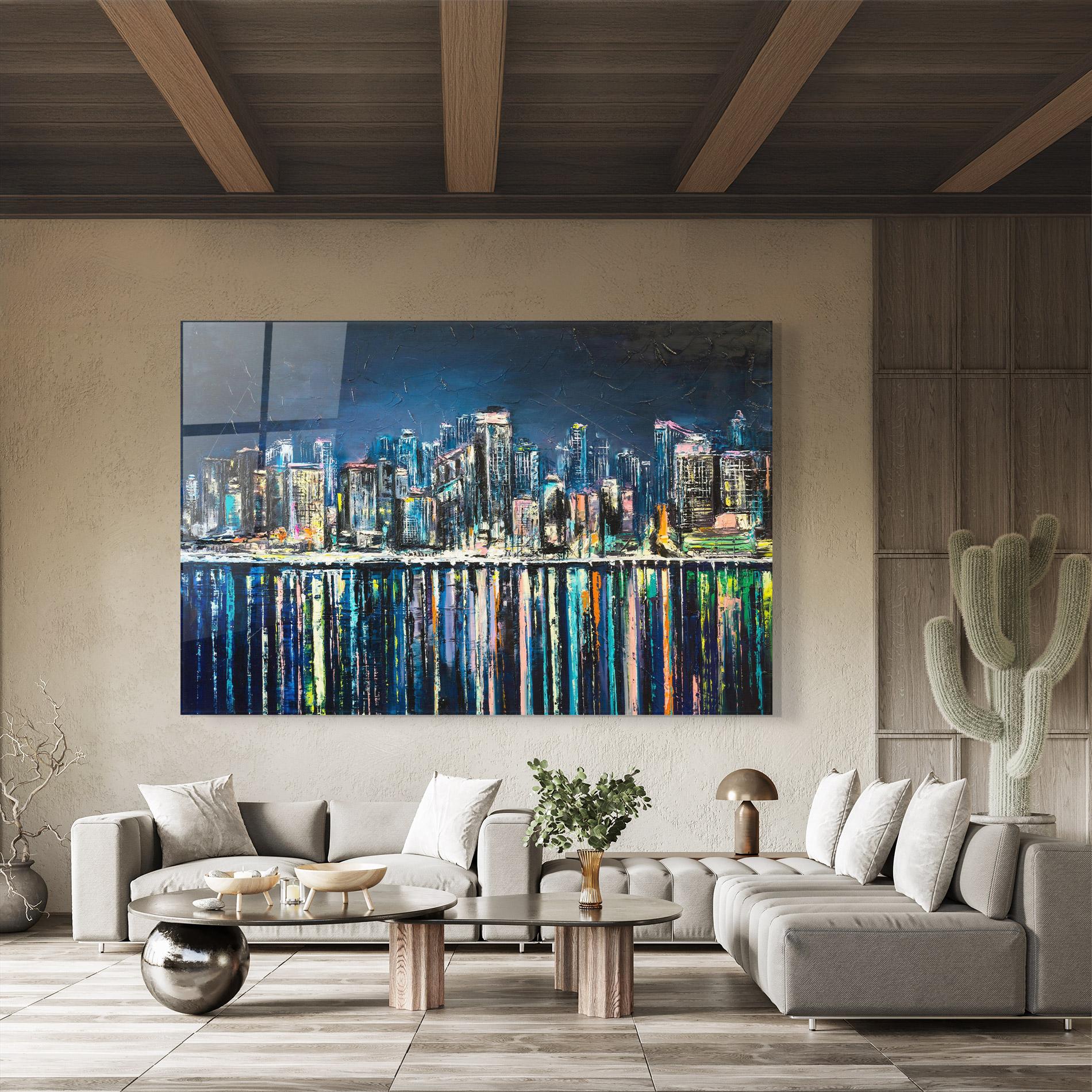 Üvegkép Night Cityscape mockup 8