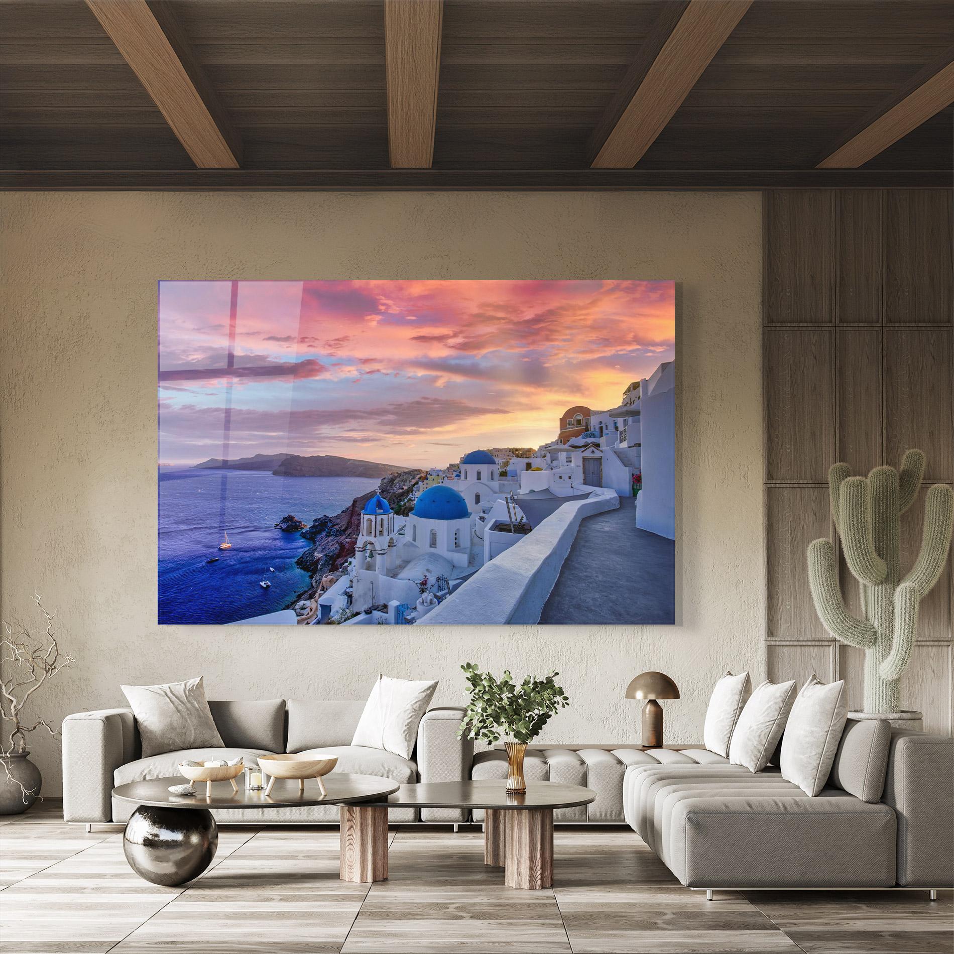 Üvegkép Santorini View mockup 8