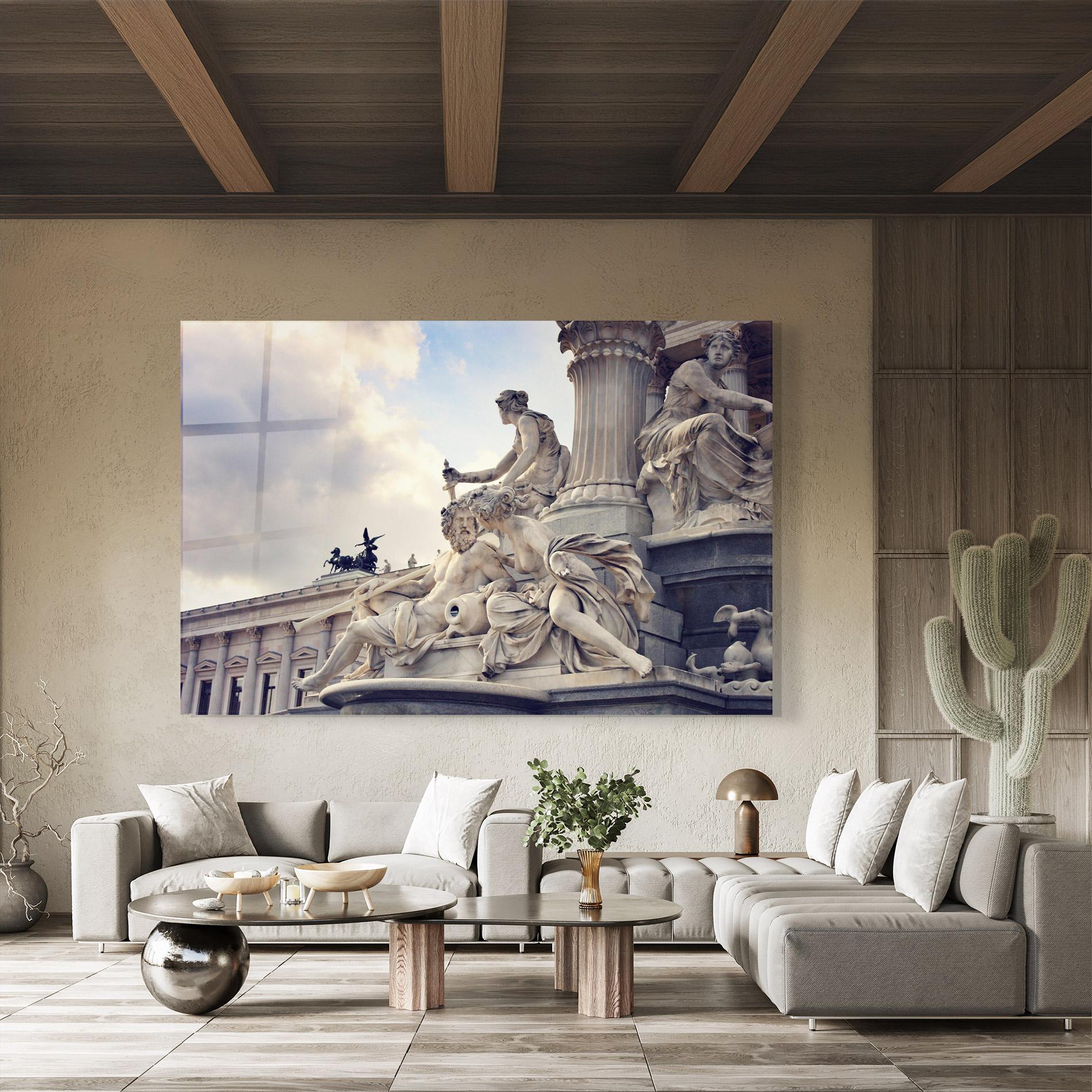 Üvegkép Vienna Statue mockup 8
