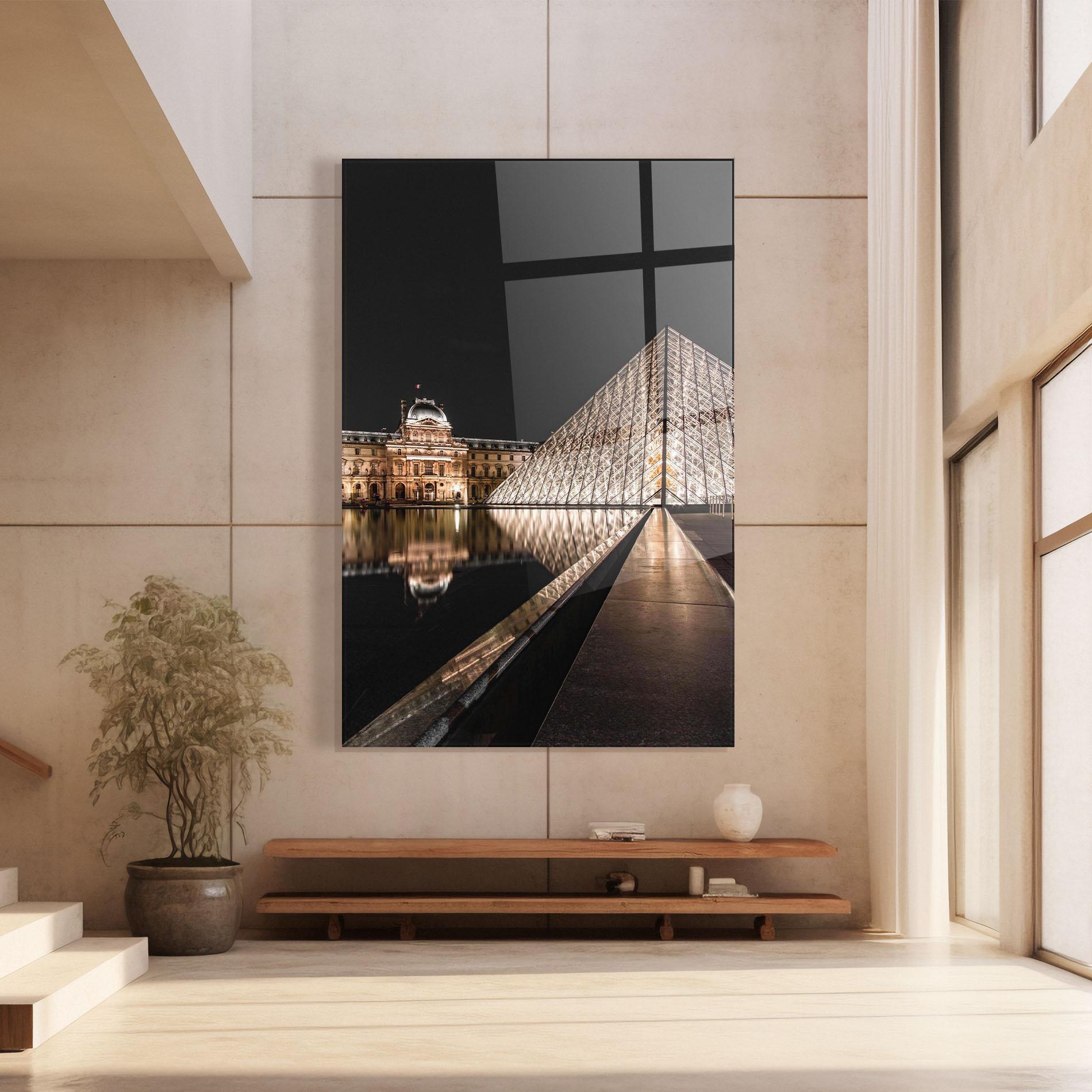 Üvegkép Louvre Night mockup 8