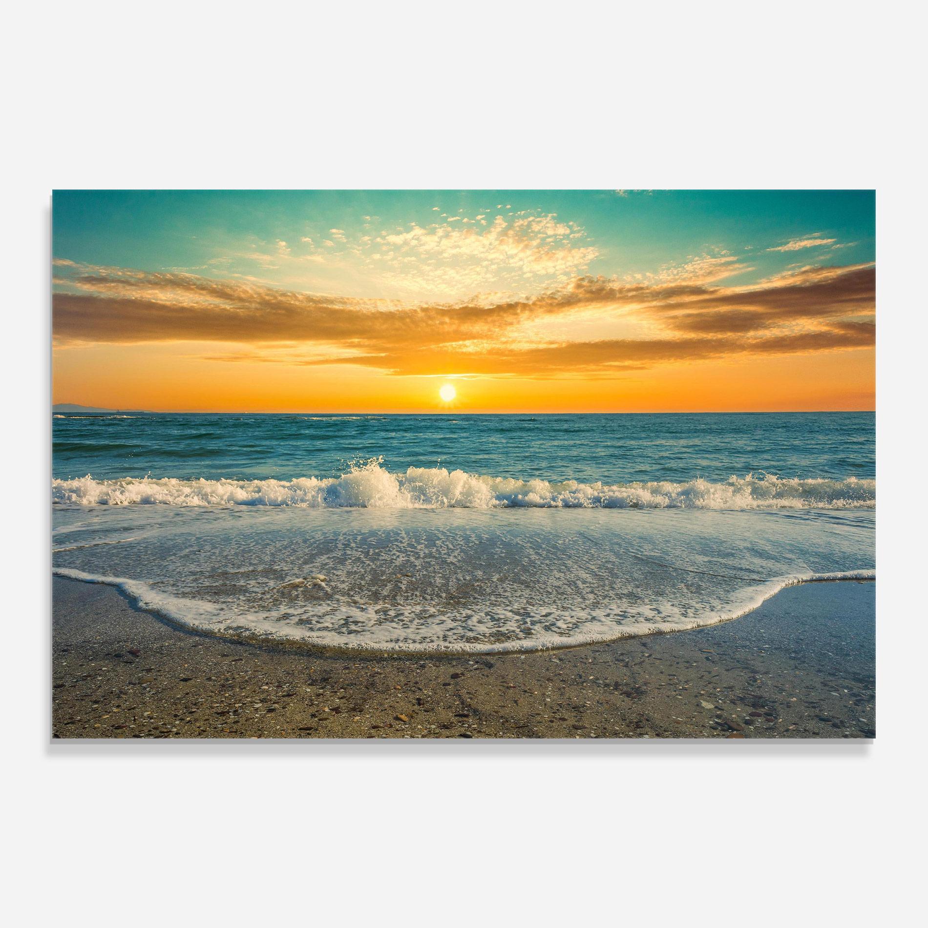 Üvegkép Beach Dramatic Sunset mockup 0