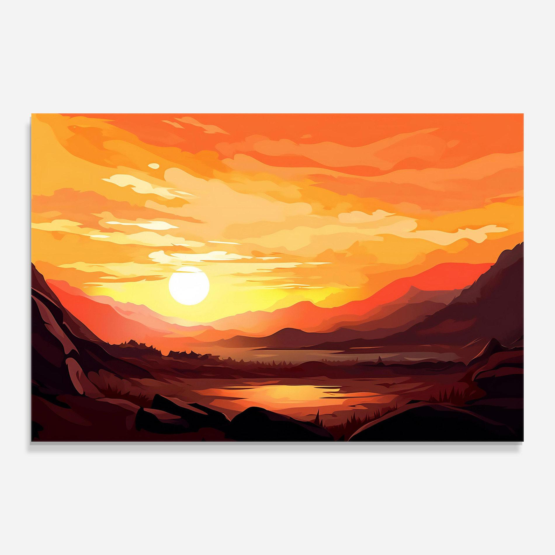 Üvegkép Beautiful Sunset Illustration mockup 0