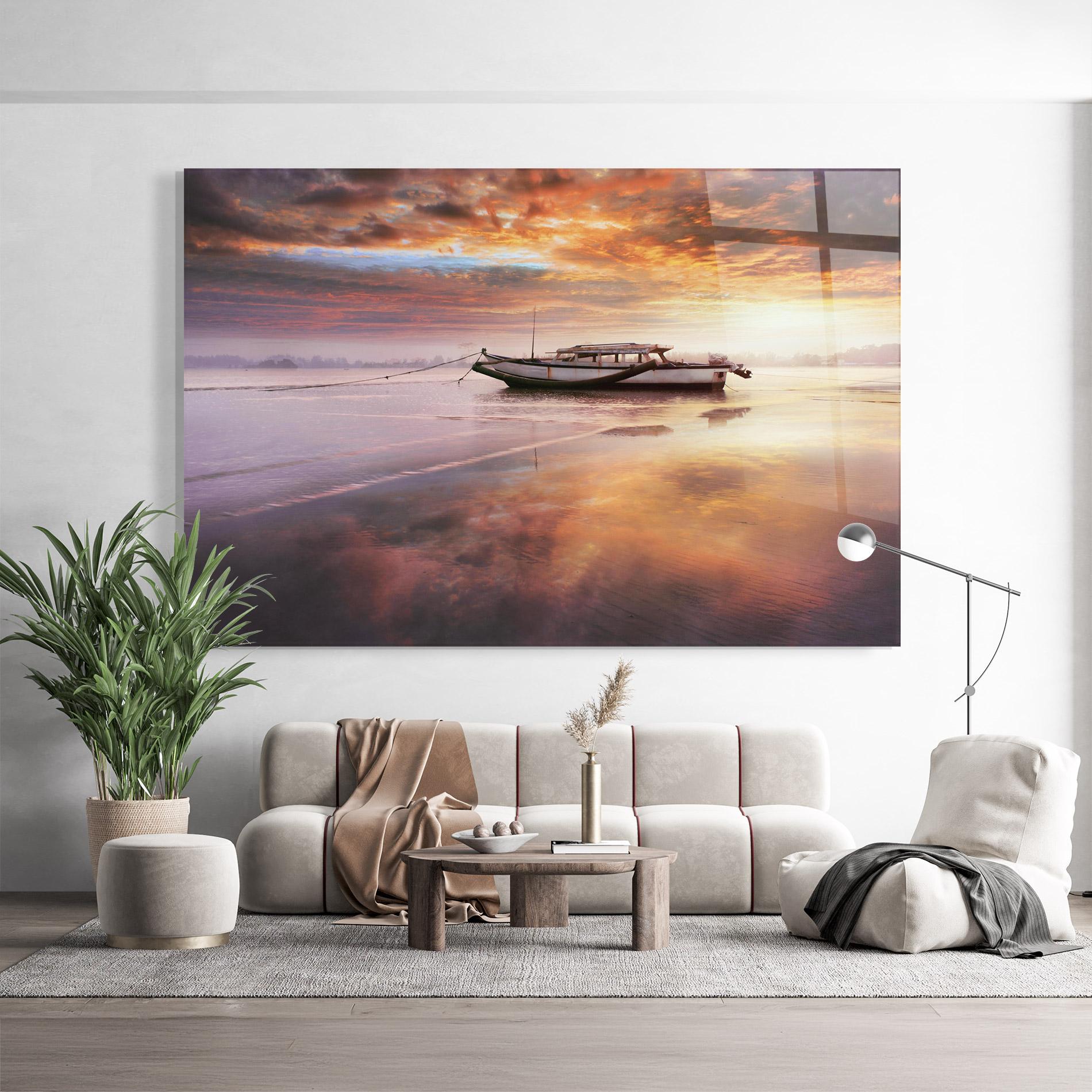Üvegkép Beauty Boat Sunrise mockup 9