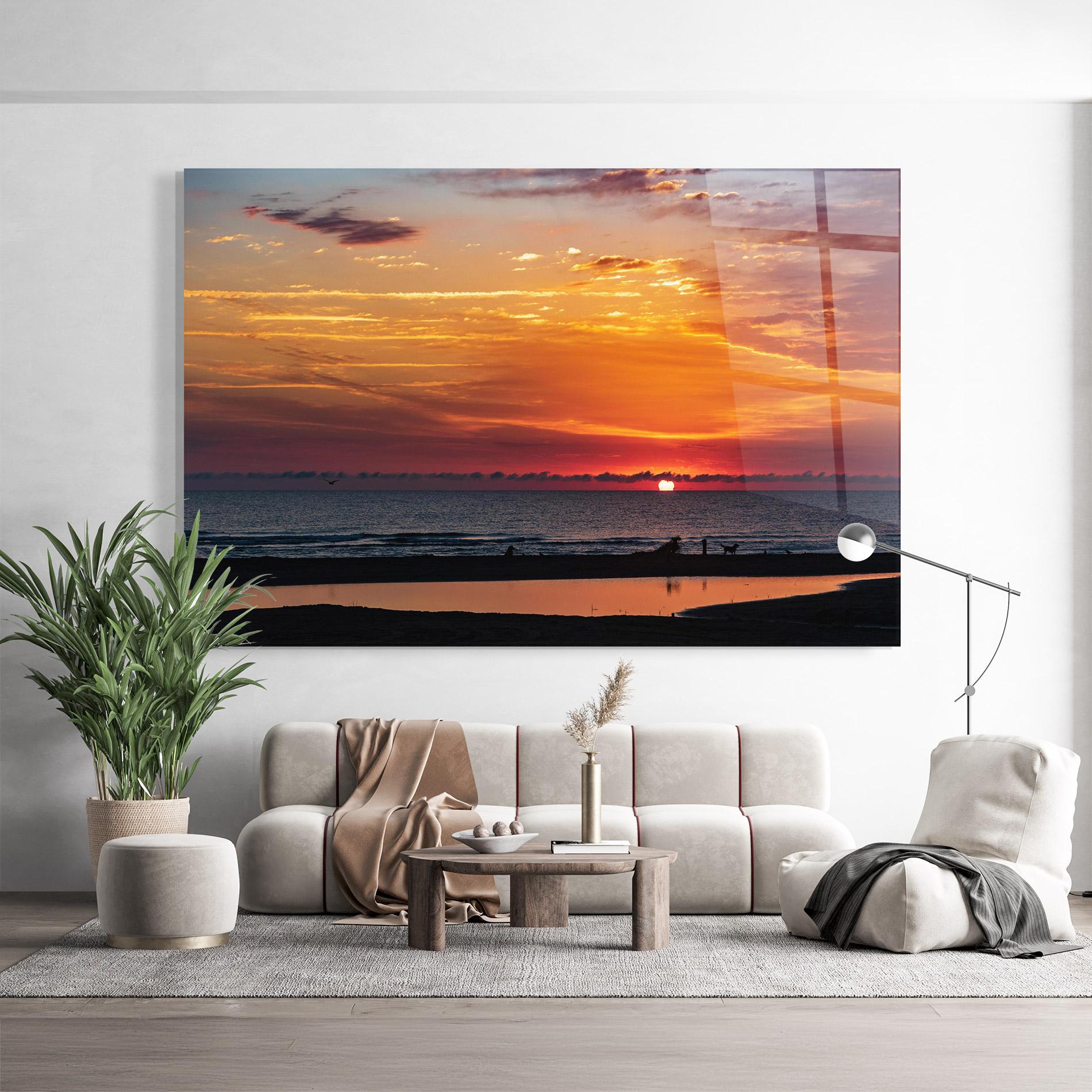 Üvegkép Colorful Sunrise Sea mockup 9