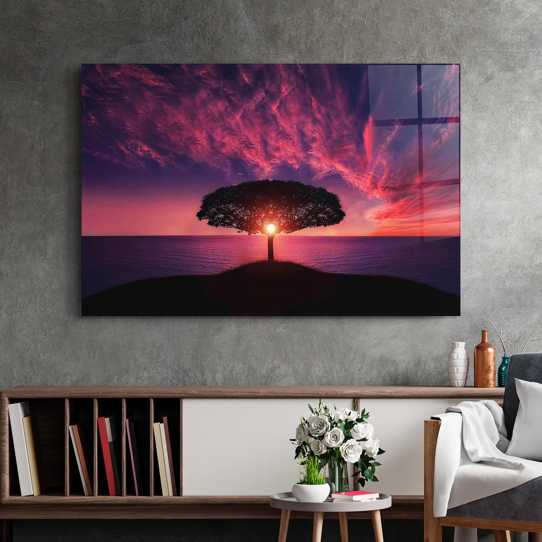 Üvegkép Sun Tree mockup 2