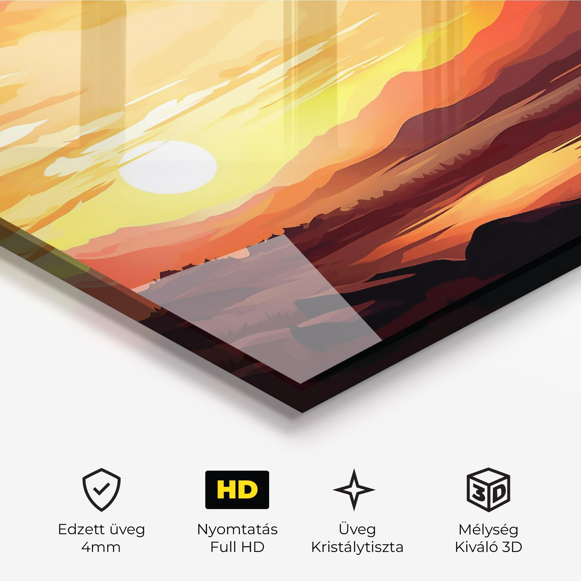Üvegkép Beautiful Sunset Illustration mockup 3