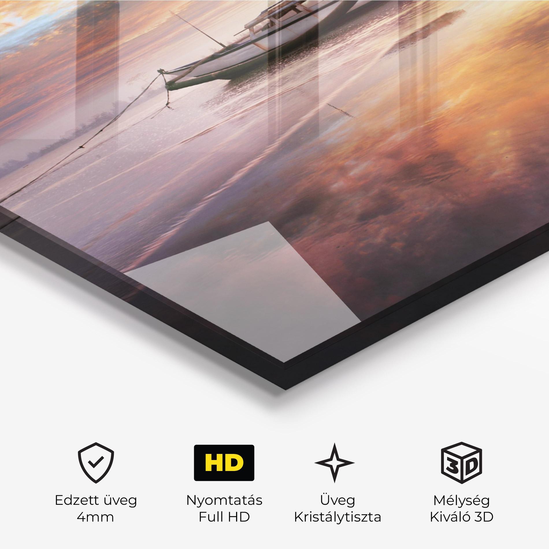 Üvegkép Beauty Boat Sunrise mockup 3