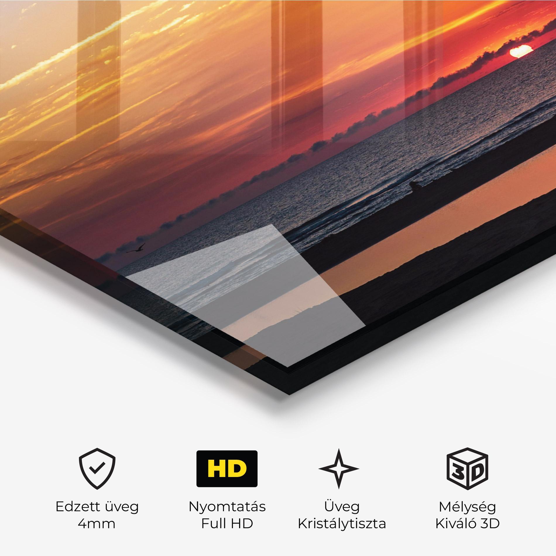 Üvegkép Colorful Sunrise Sea mockup 3