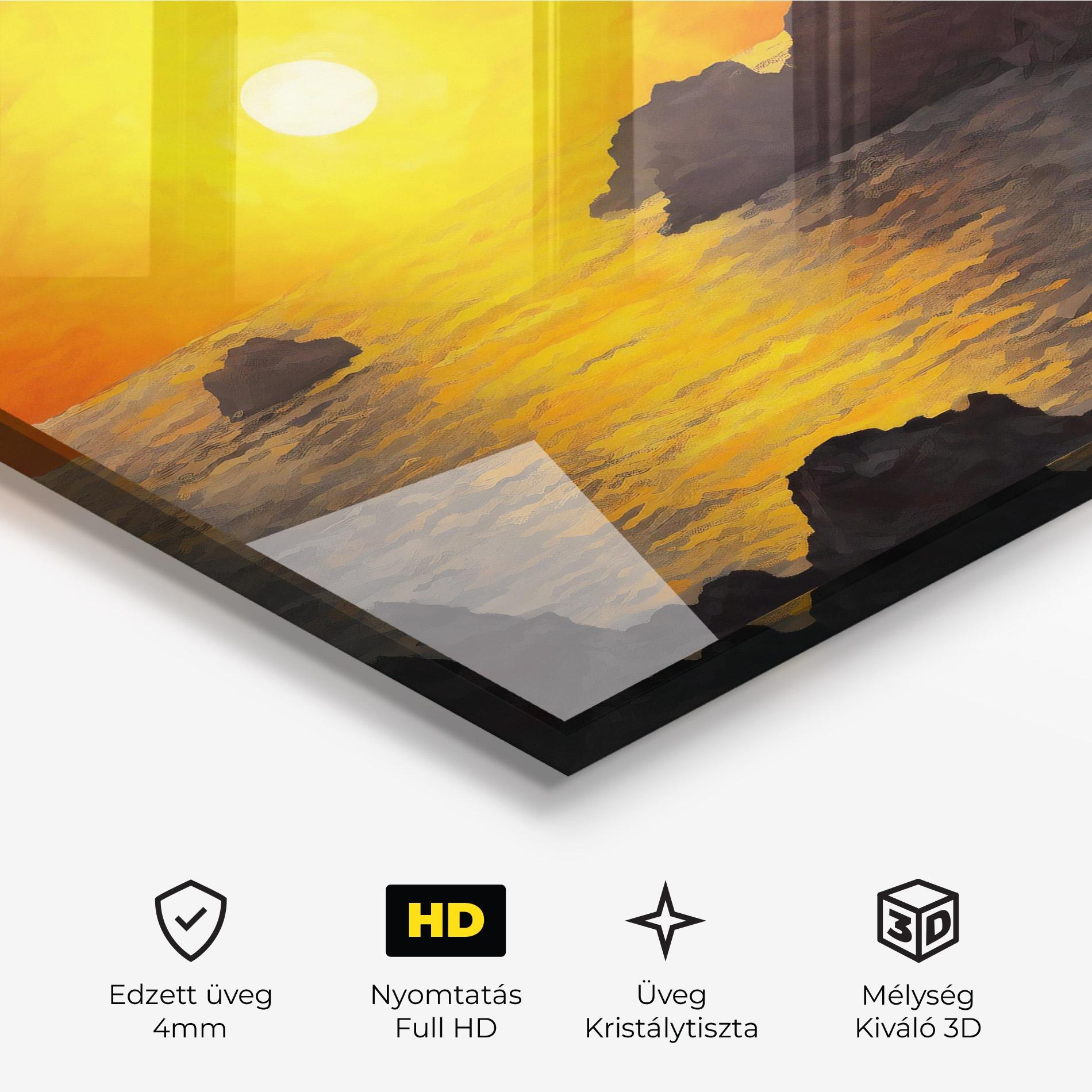 Üvegkép Mountains Rocks Painting mockup 3