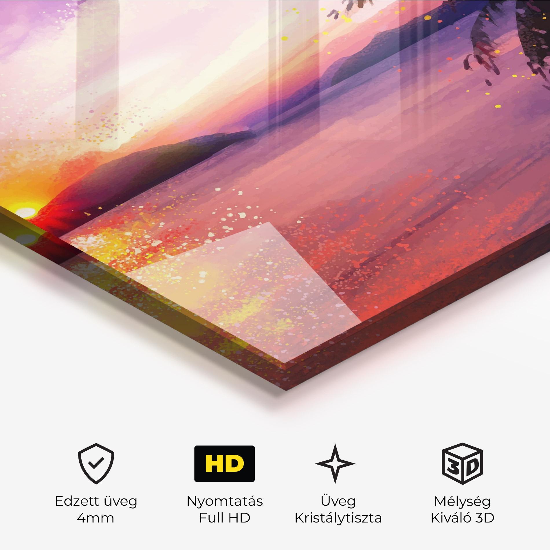 Üvegkép Purple Sunrise Art mockup 3