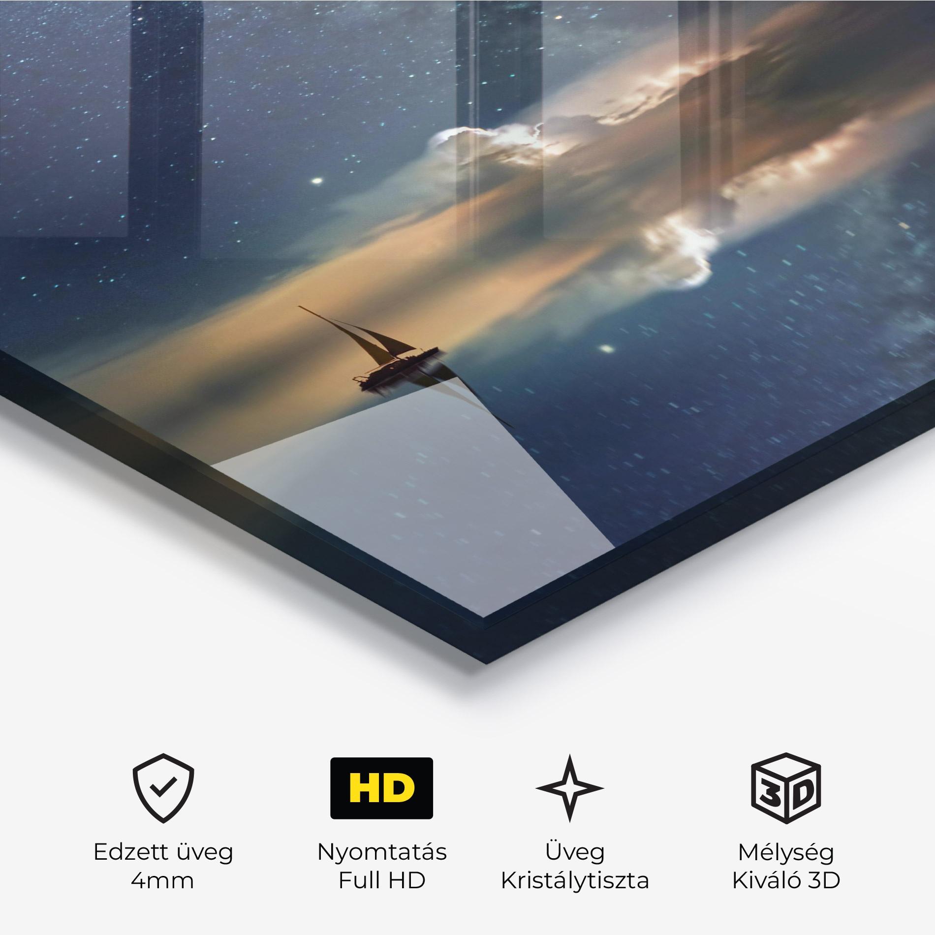 Üvegkép Sky Boat mockup 3