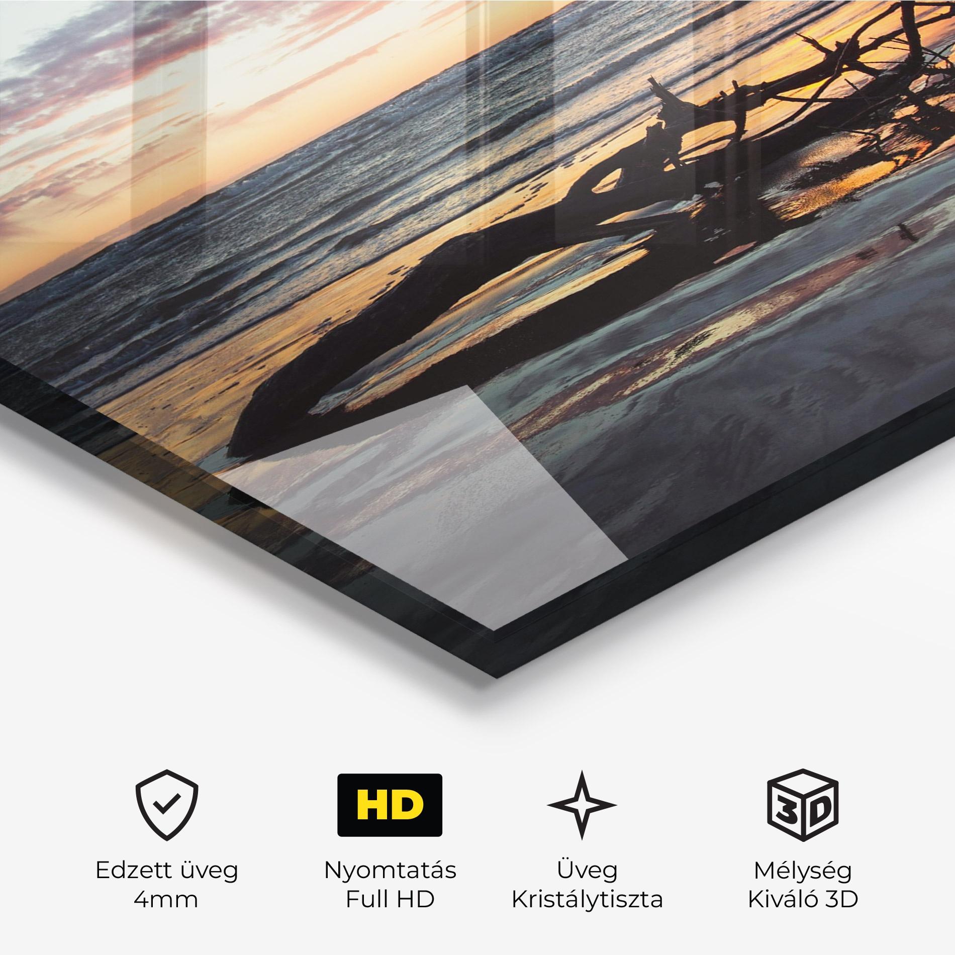 Üvegkép Sunset Water Branches mockup 3