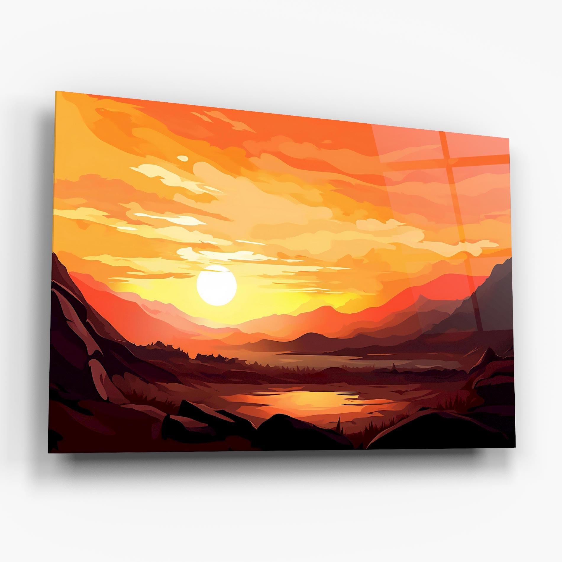 Üvegkép Beautiful Sunset Illustration mockup 6