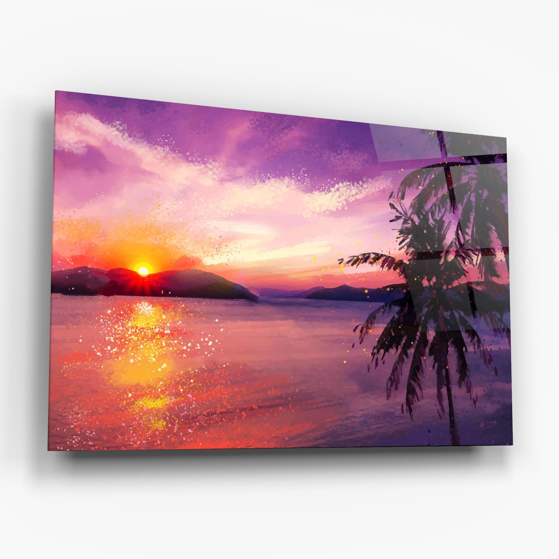 Üvegkép Purple Sunrise Art mockup 6