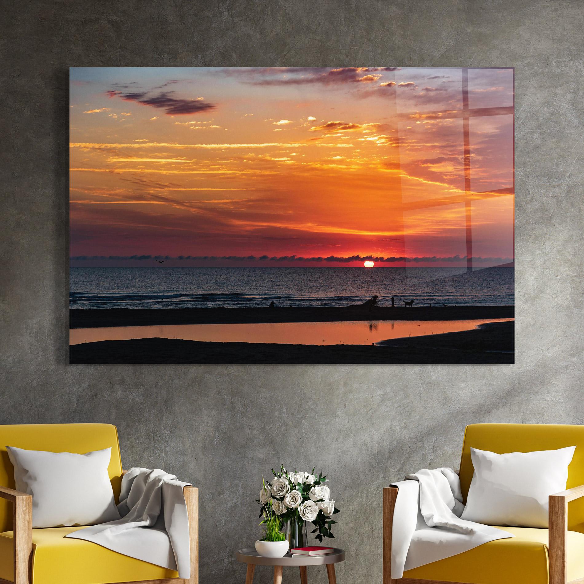 Üvegkép Colorful Sunrise Sea mockup 4