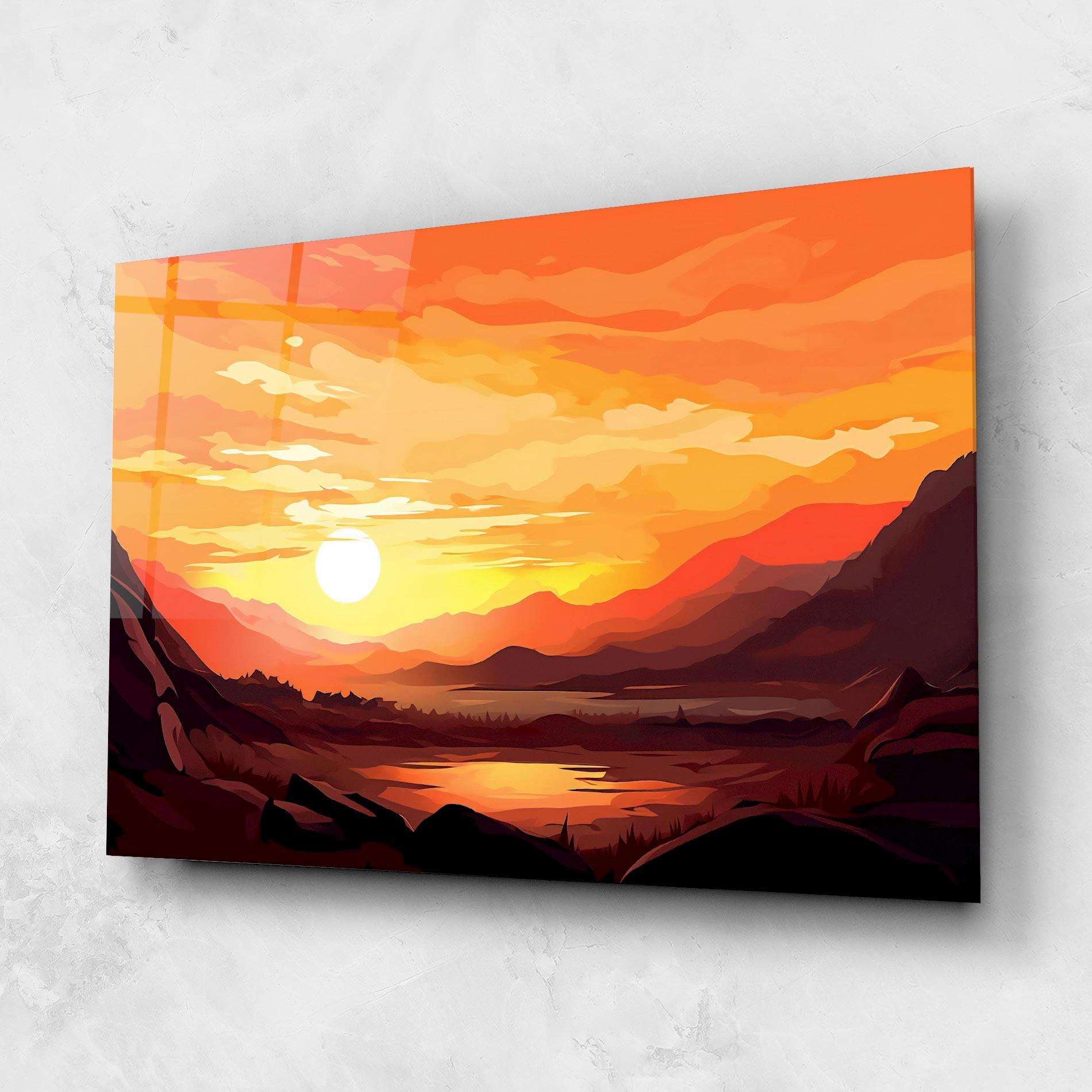 Üvegkép Beautiful Sunset Illustration mockup 1