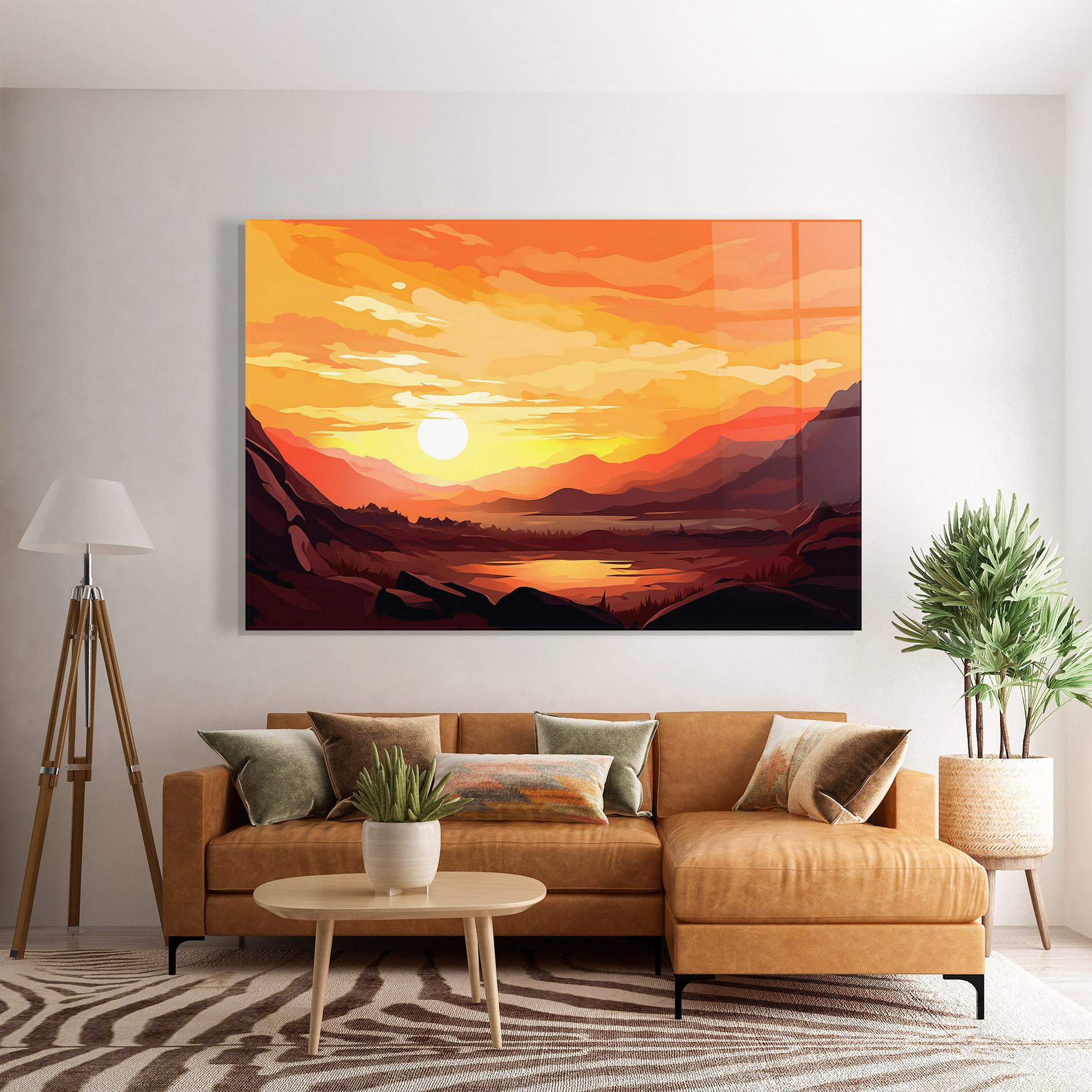 Üvegkép Beautiful Sunset Illustration mockup 7