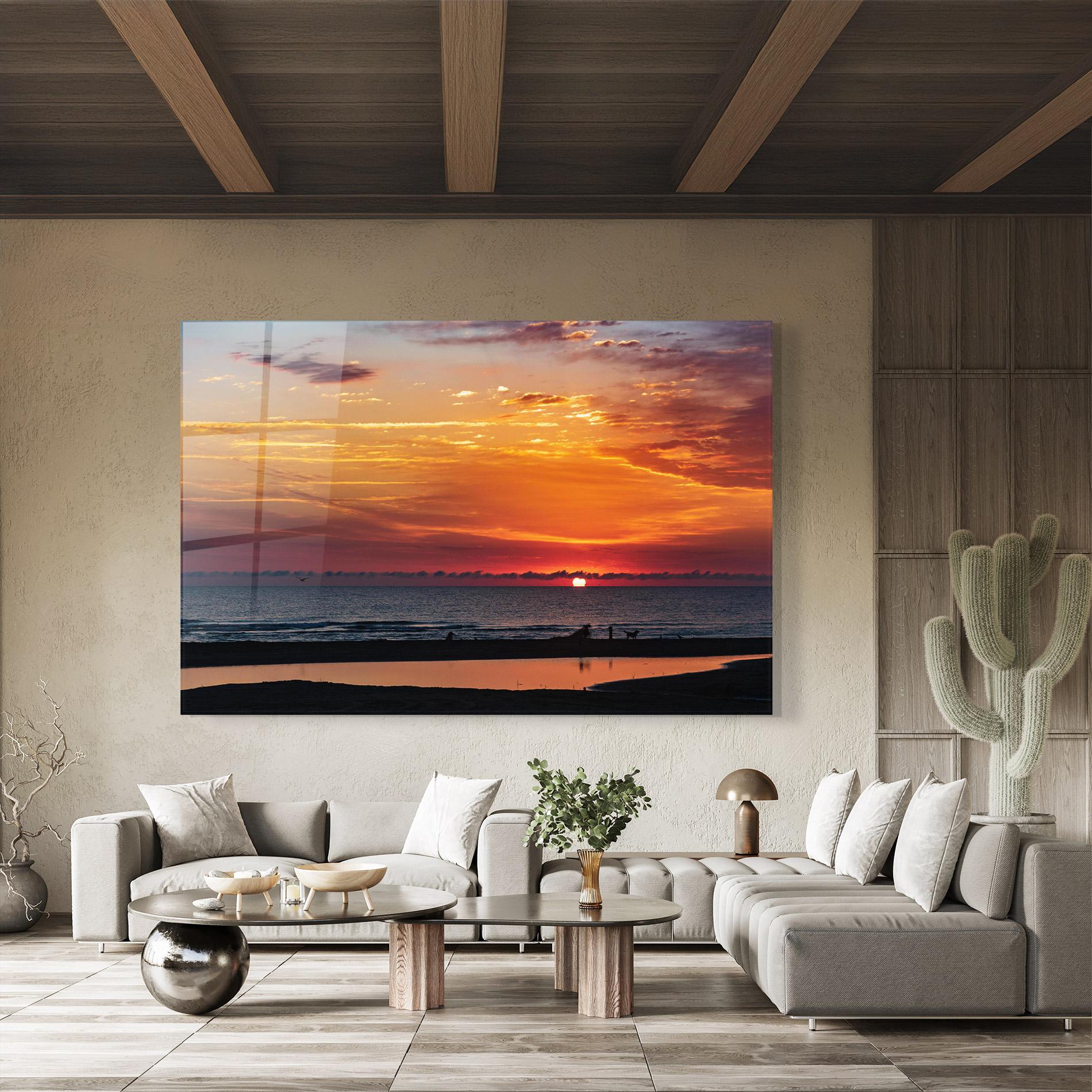 Üvegkép Colorful Sunrise Sea mockup 8